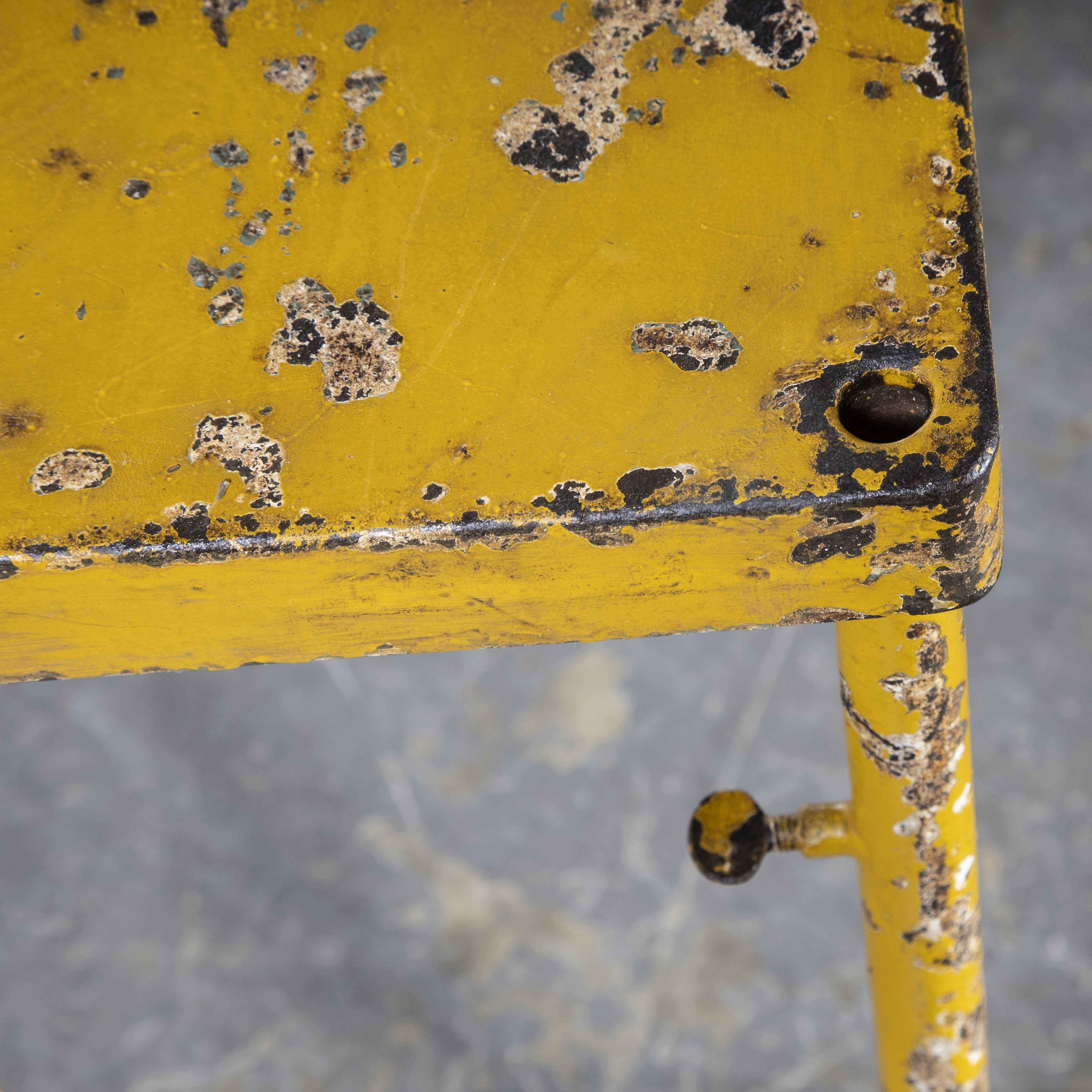 Metal 1960's French Army Industrial Field Table, Yellow For Sale