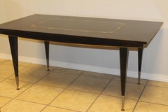 1960's French Art Deco style Exotic Macassar Ebony Dining Table