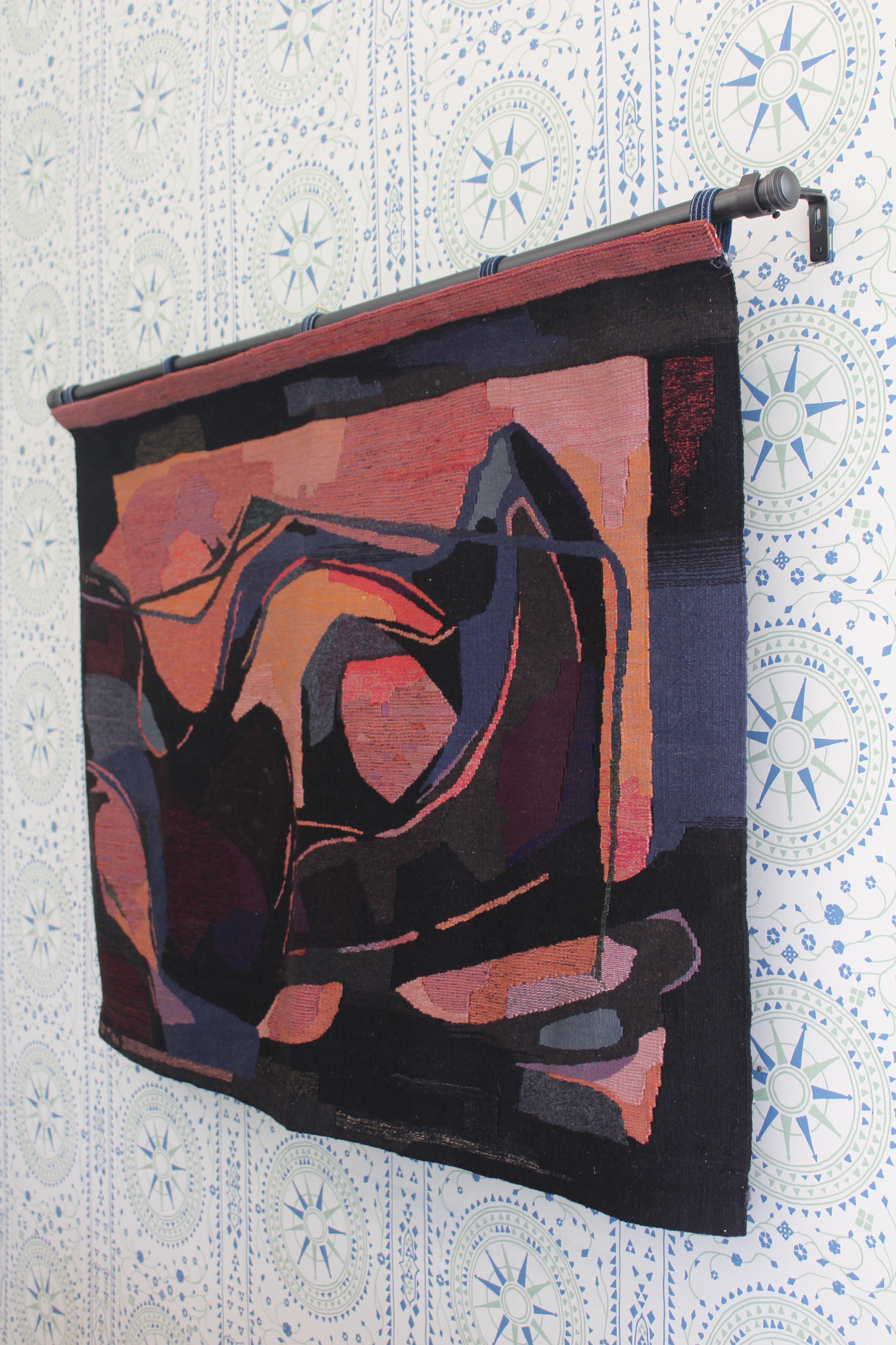 1960s French Aubusson Modernist Hanging Tapestry In Excellent Condition In Los Angeles, CA