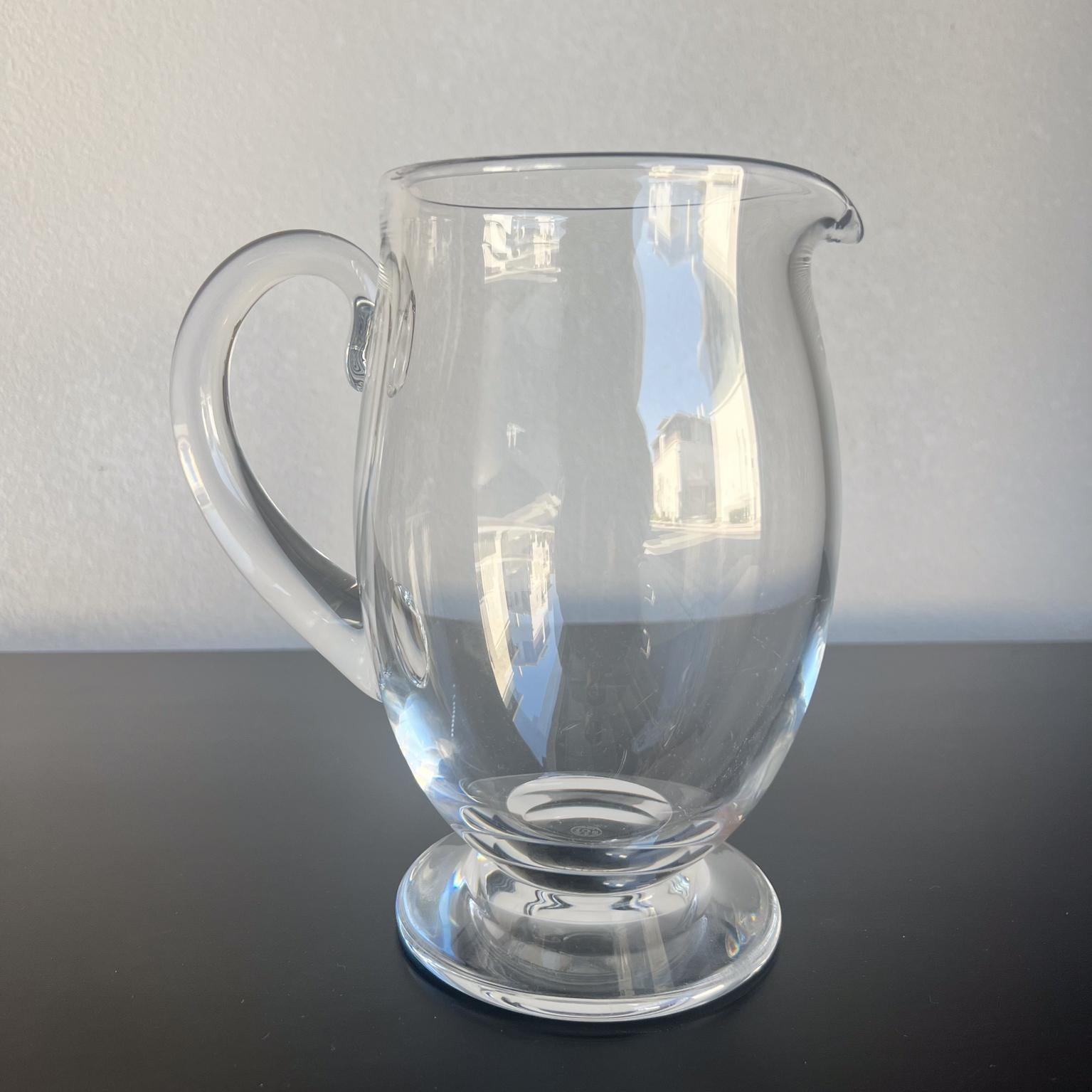 1960s French Baccarat Crystal Water Pitcher France For Sale 3