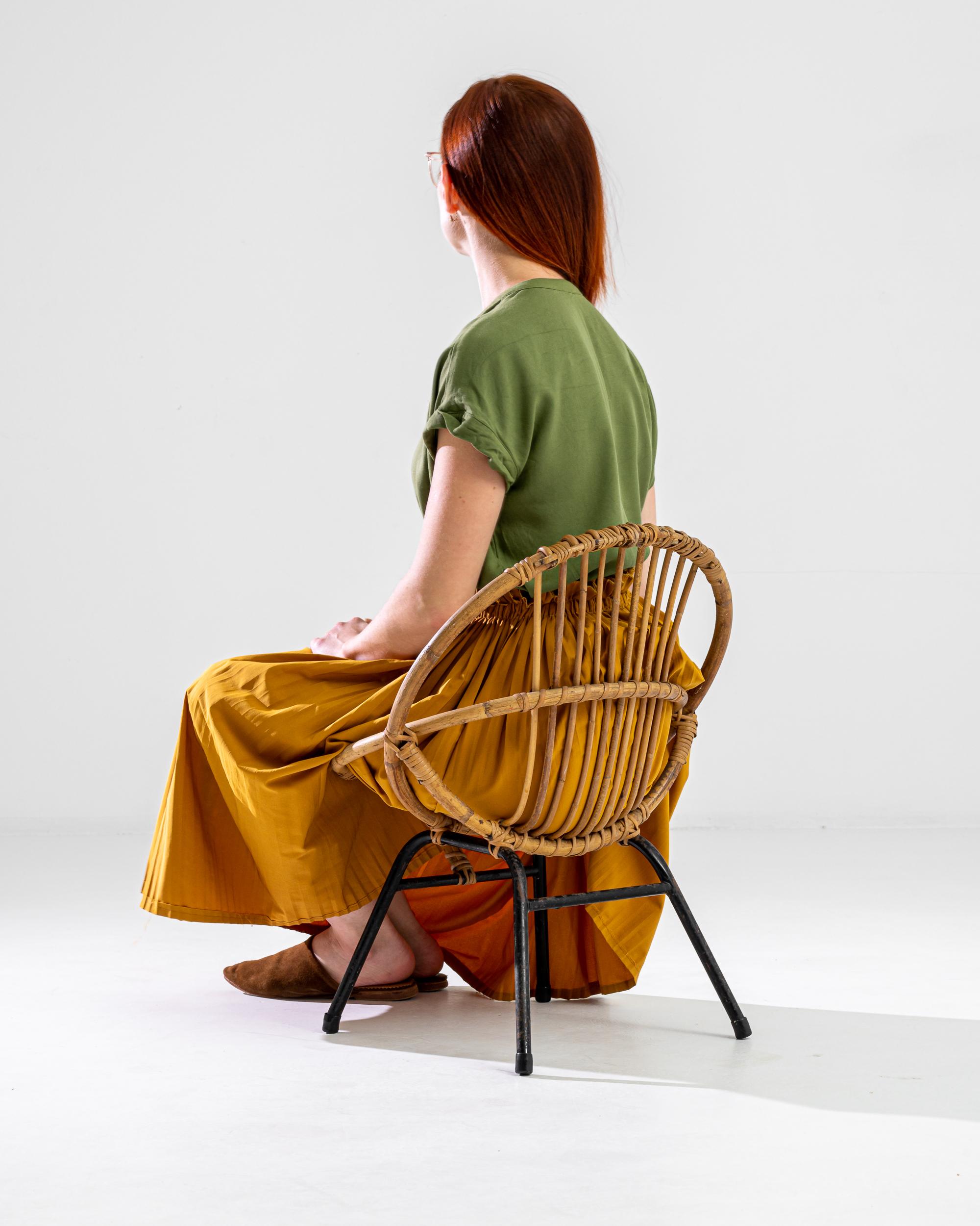 1960er Jahre Französisch Bambus Stuhl (20. Jahrhundert) im Angebot