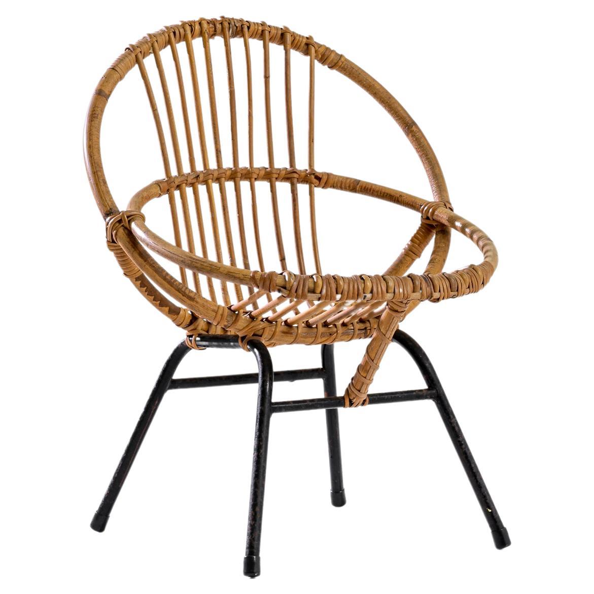 Chaise en bambou française des années 1960 en vente