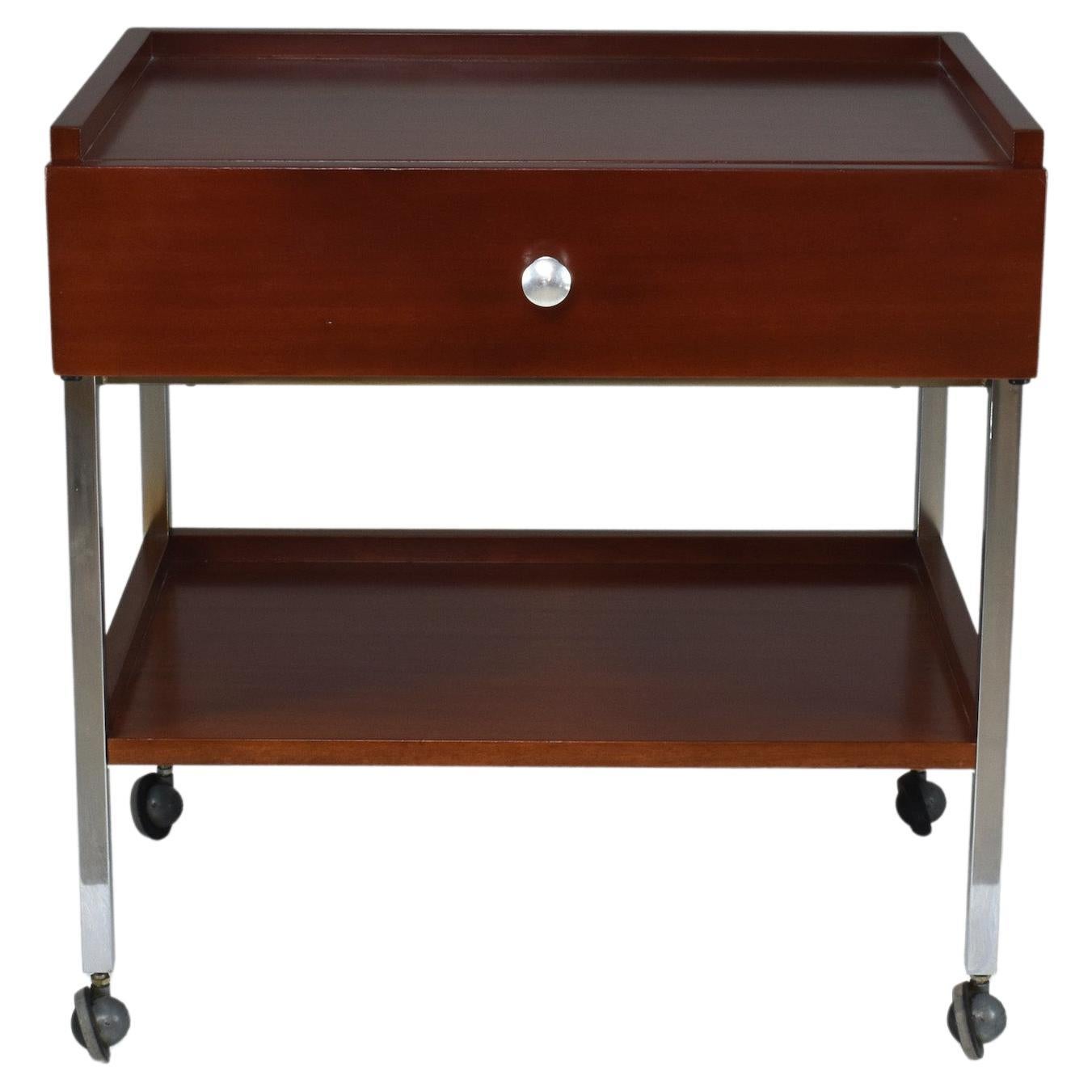 Scandinavian Modern Teak Serving Table or Bar Cart For Sale at 1stDibs