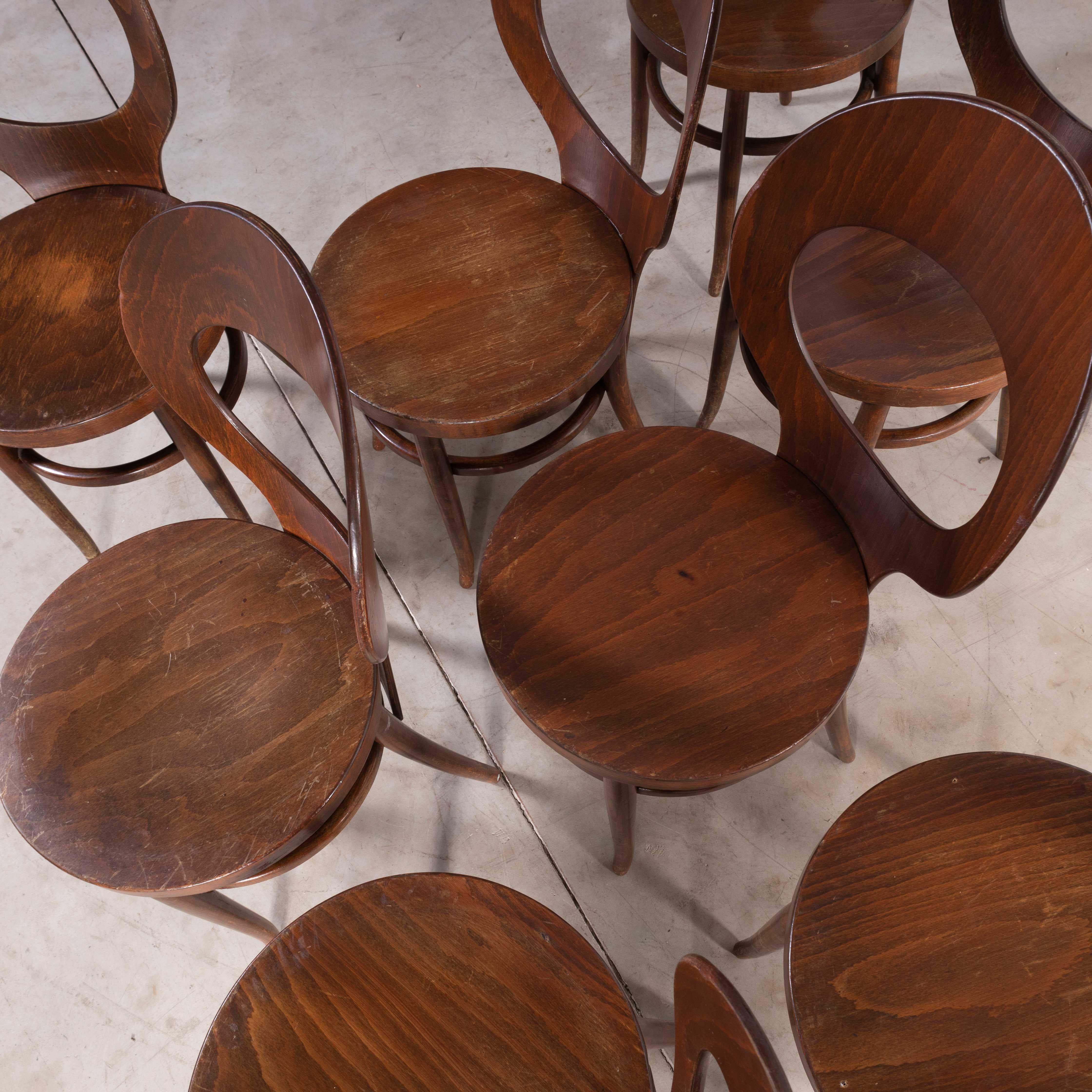 Mid-20th Century 1960's French Baumann Bentwood Dark Moutte Dining Chair - Set Of Eight For Sale