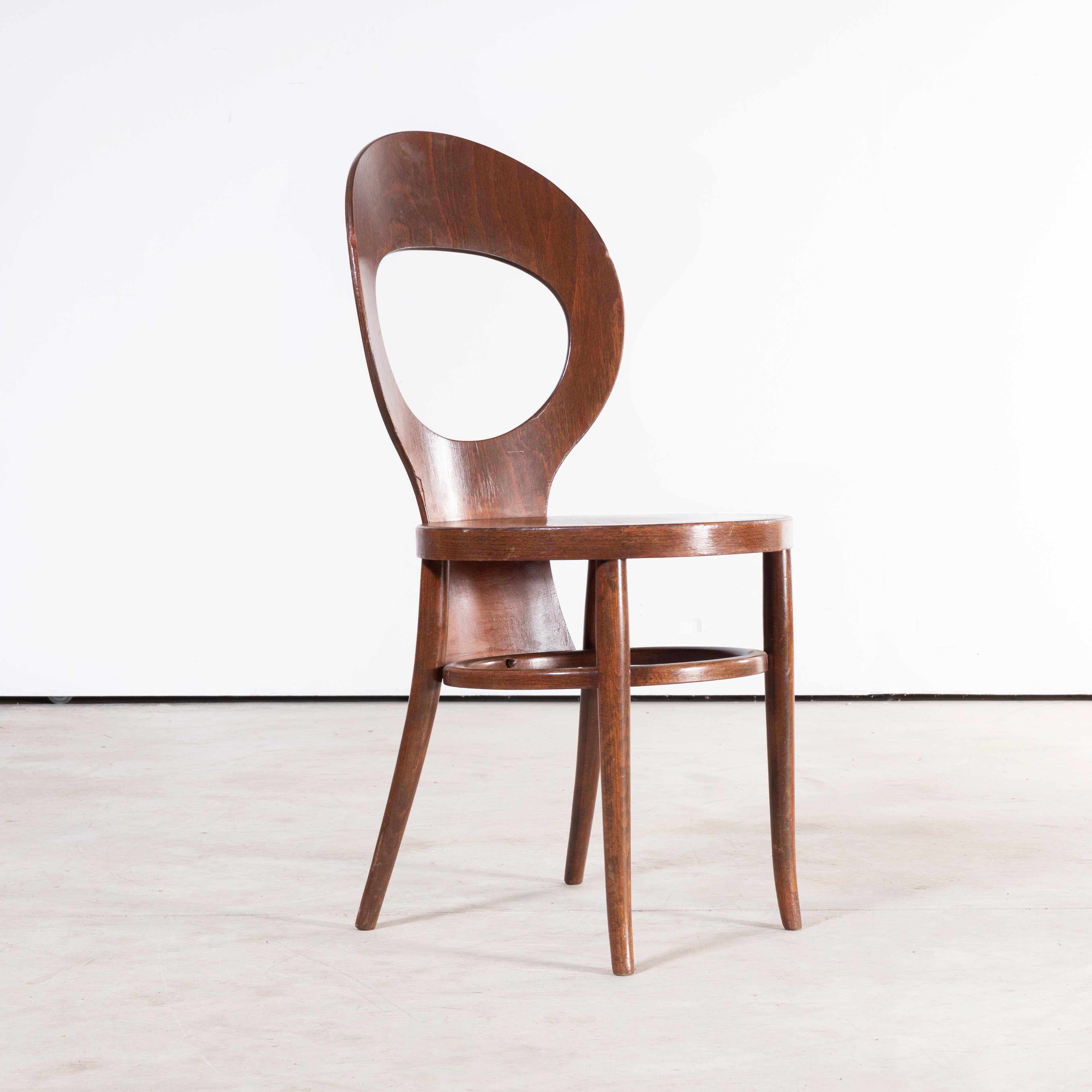 1960's French Baumann Bentwood Dark Moutte Dining Chair - Set Of Eight For Sale 1