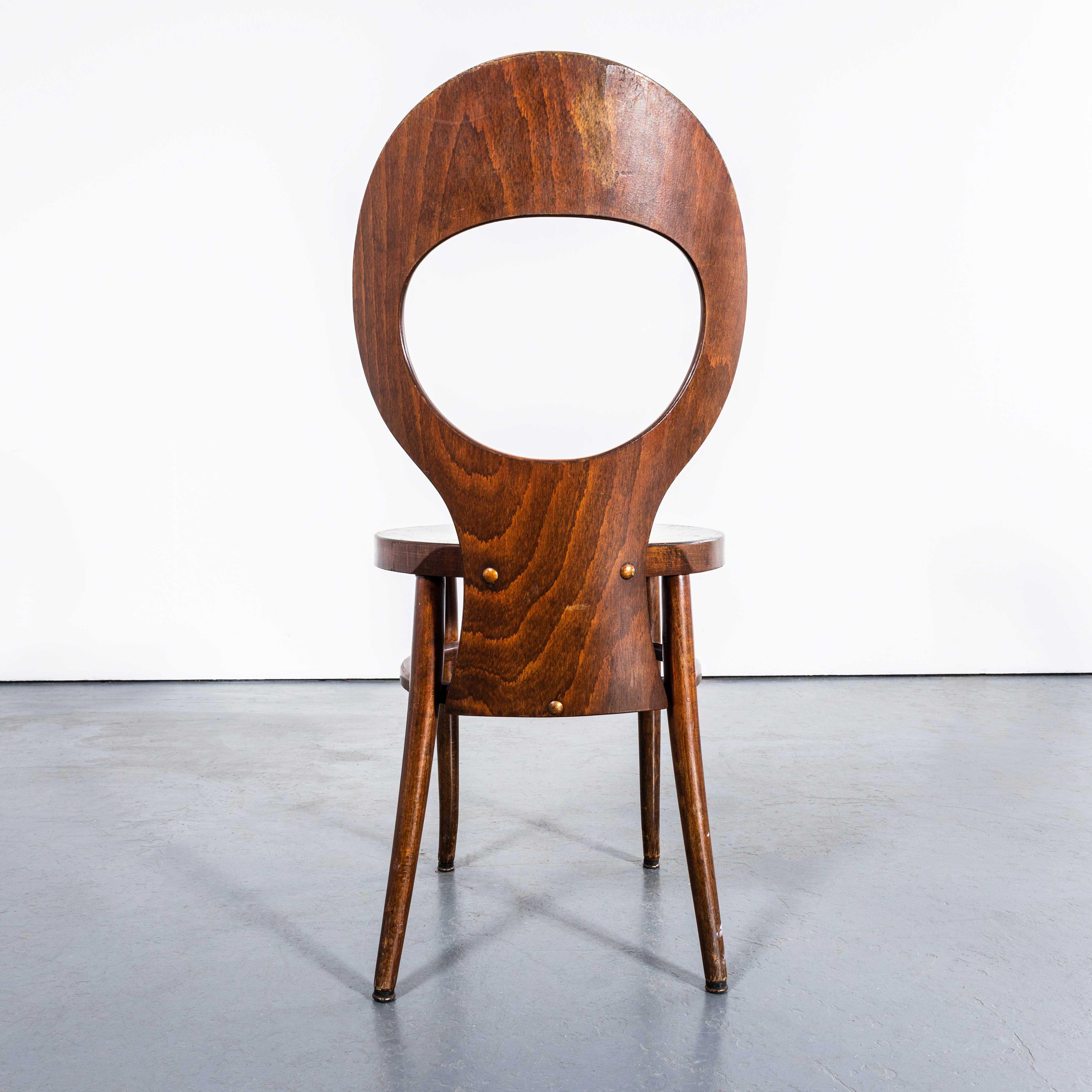 1960's French Baumann Bentwood Dark Moutte Dining Chair - Set Of Four For Sale 2