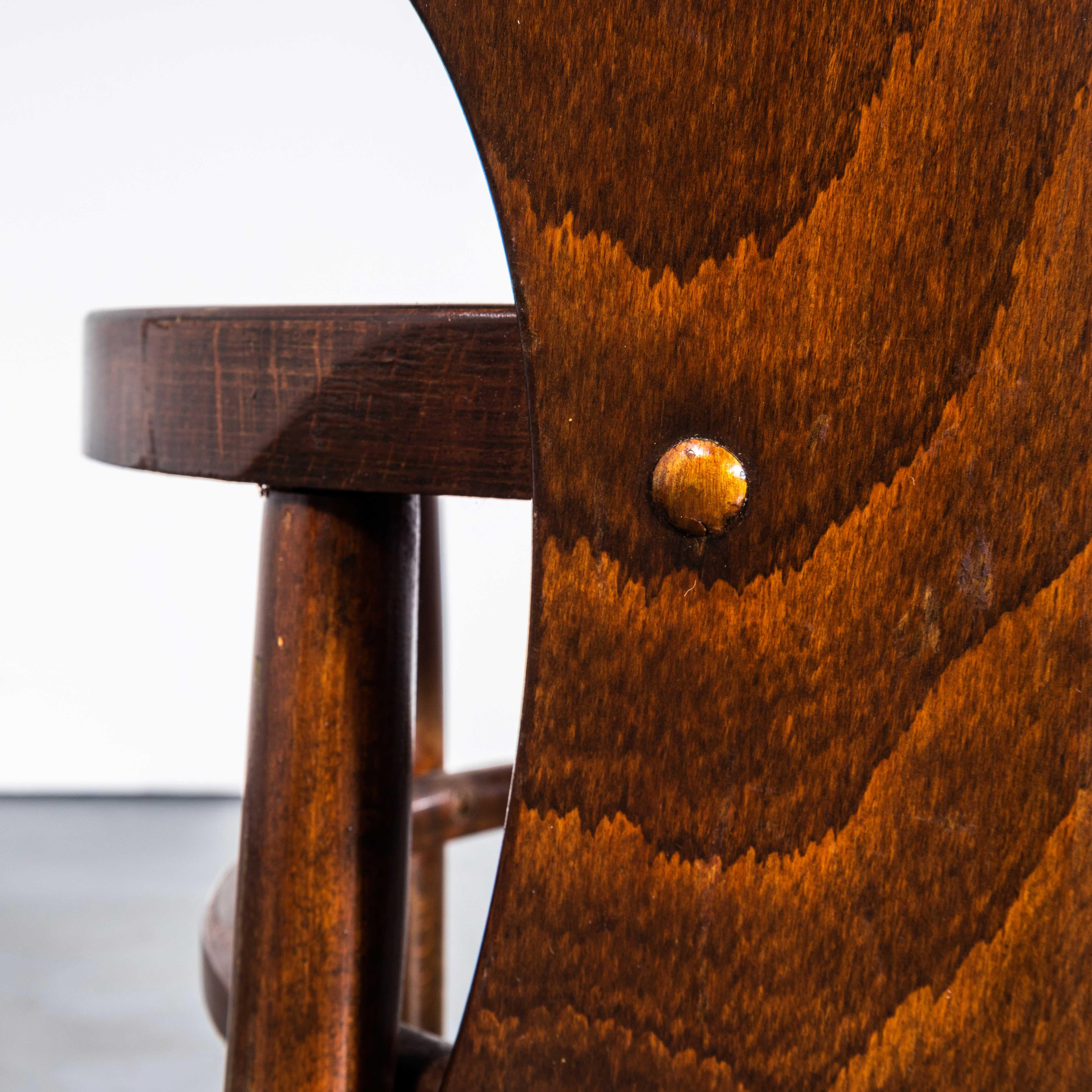 1960's French Baumann Bentwood Dark Moutte Dining Chair - Set Of Four For Sale 3