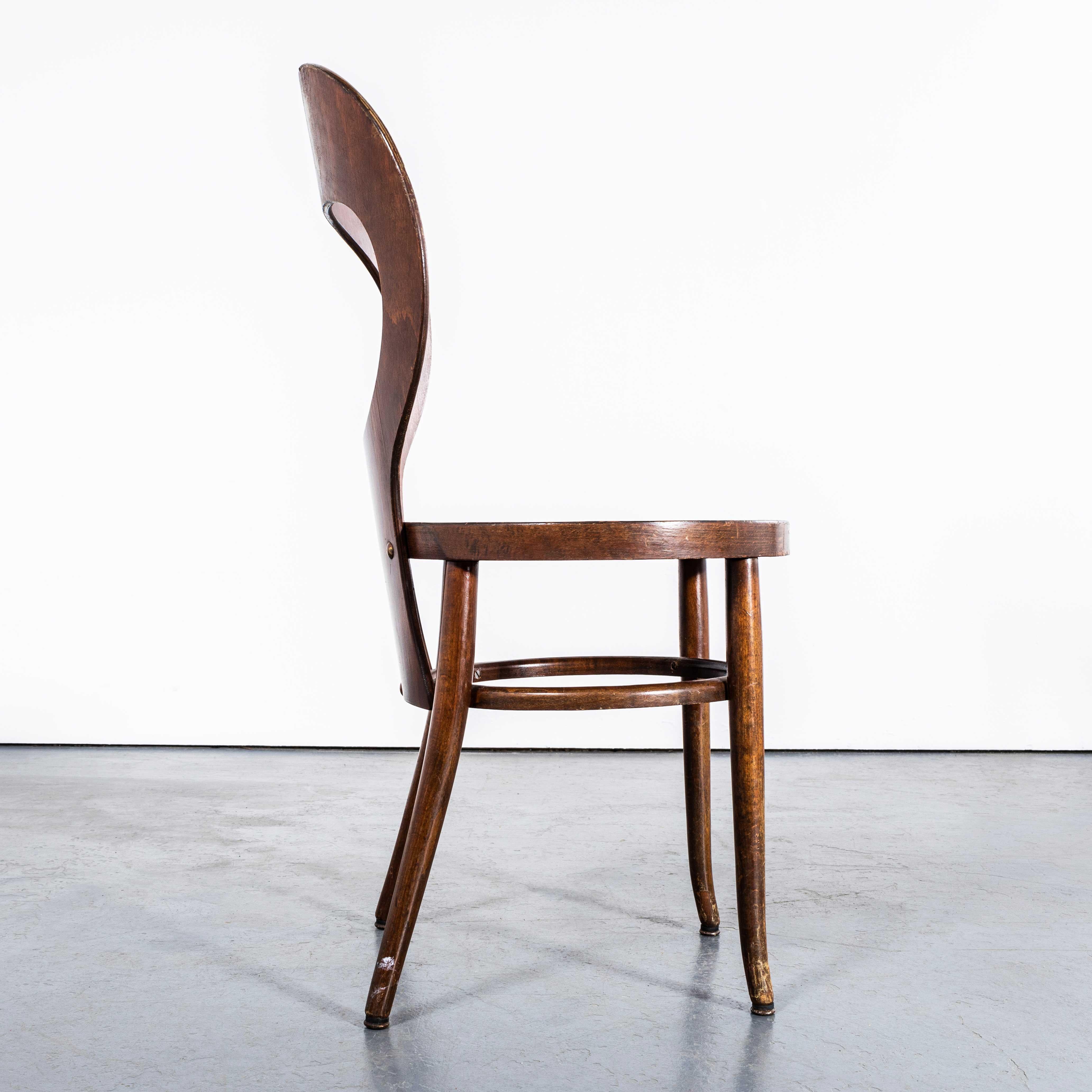 1960's French Baumann Bentwood Dark Moutte Dining Chair - Set Of Four For Sale 4