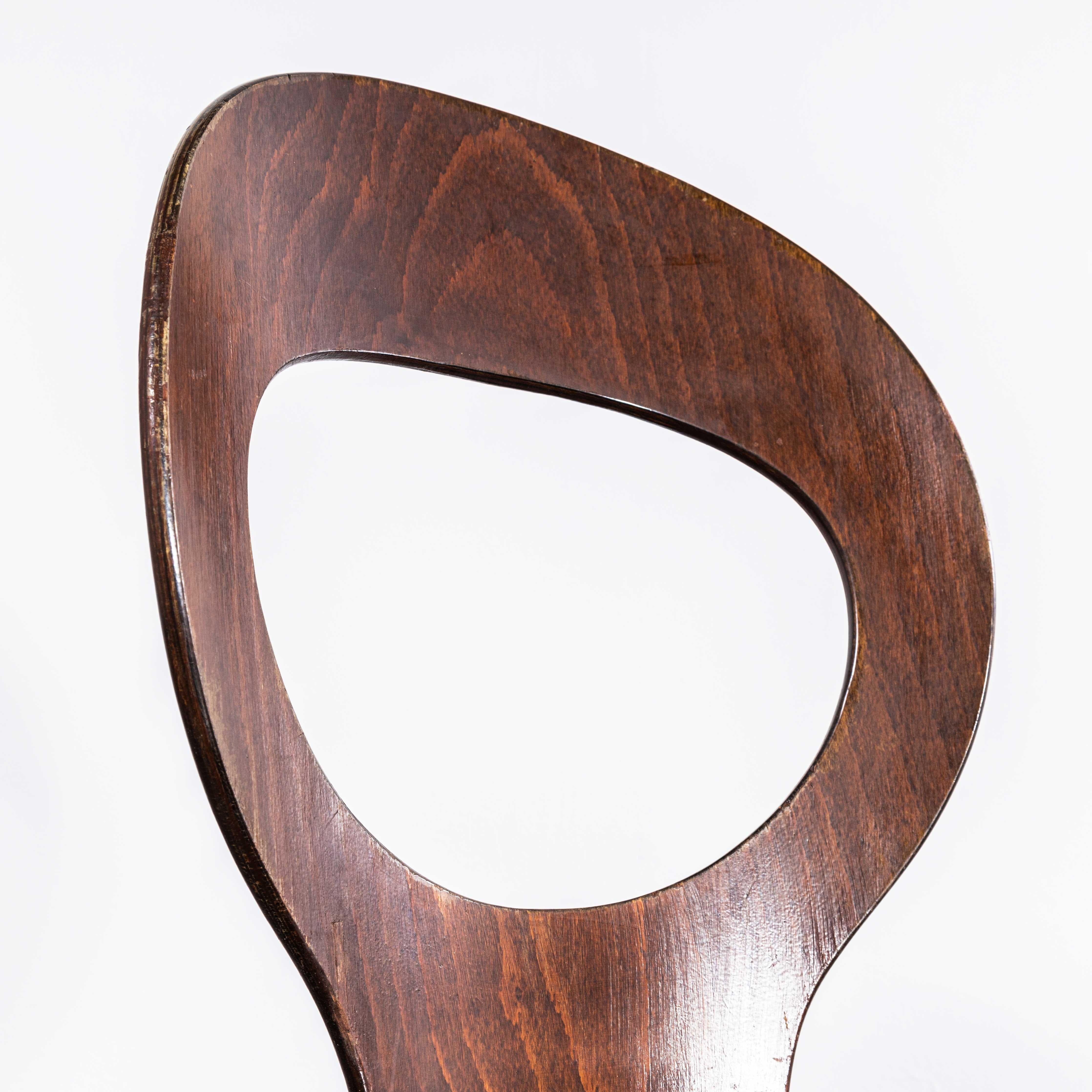 1960's French Baumann Bentwood Dark Moutte Dining Chair - Set Of Four For Sale 5