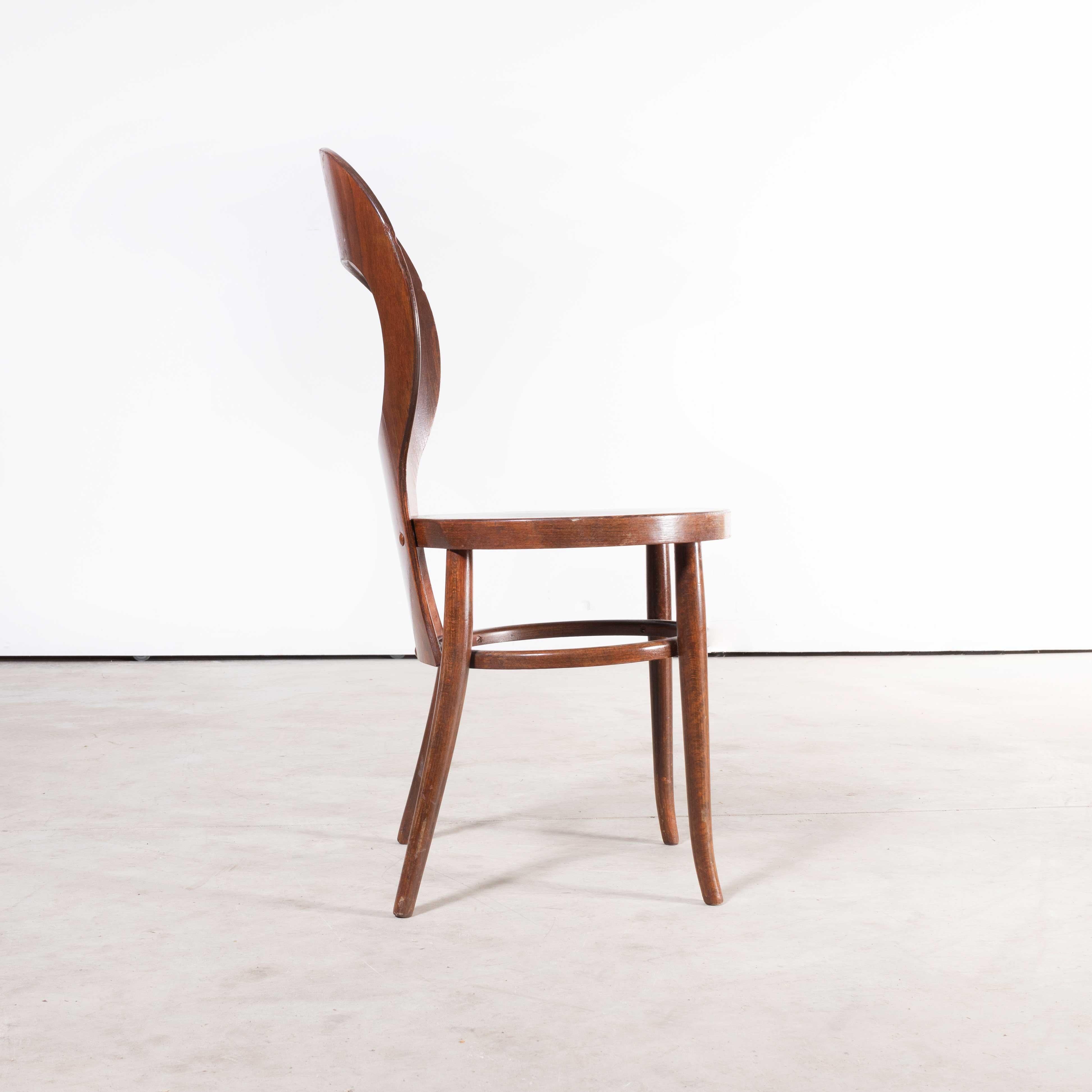 Mid-20th Century 1960's French Baumann Bentwood Dark Moutte Dining Chair - Set Of Six For Sale