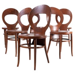 1960's French Baumann Bentwood Dark Moutte Dining Chair - Set Of Six