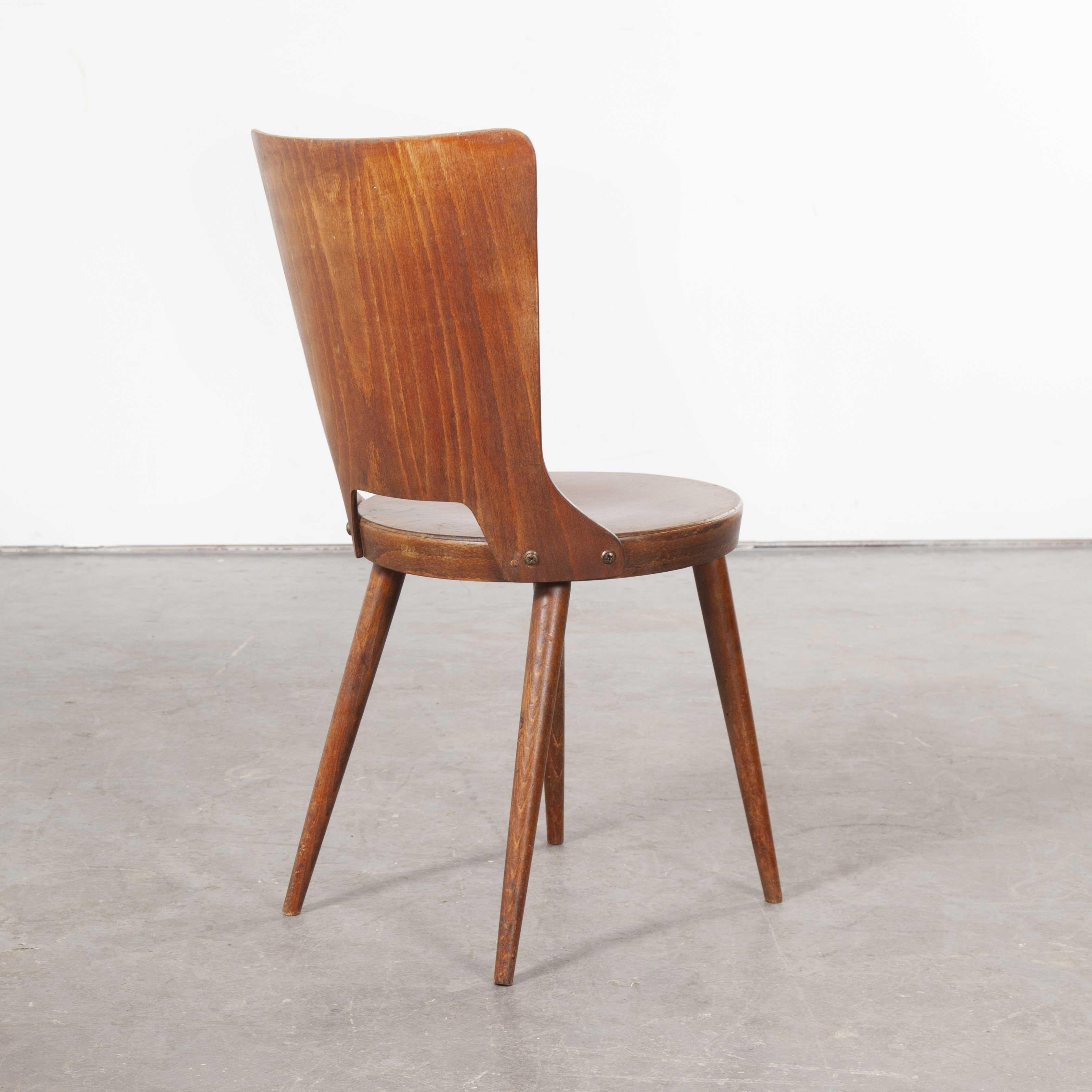 Mid-20th Century 1960's French Baumann Bentwood Dove Dining Chair, Set of Eight For Sale