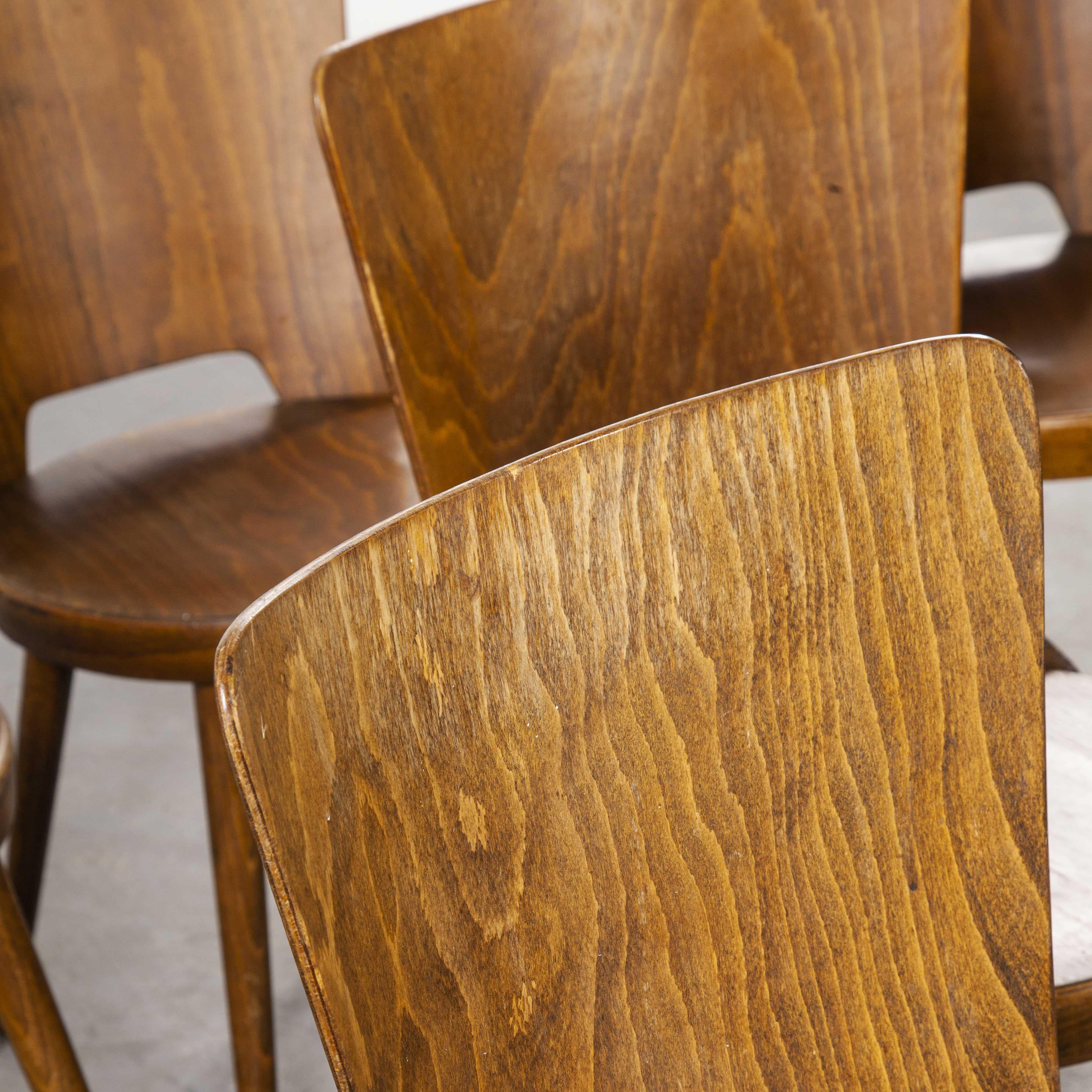 1960's French Baumann Bentwood Dove Dining Chair, Set of Eight 2