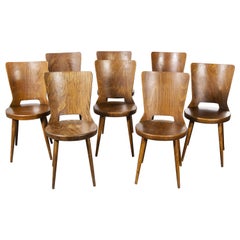 1960s French Baumann Bentwood Dove Dining Chair, Set of Eight