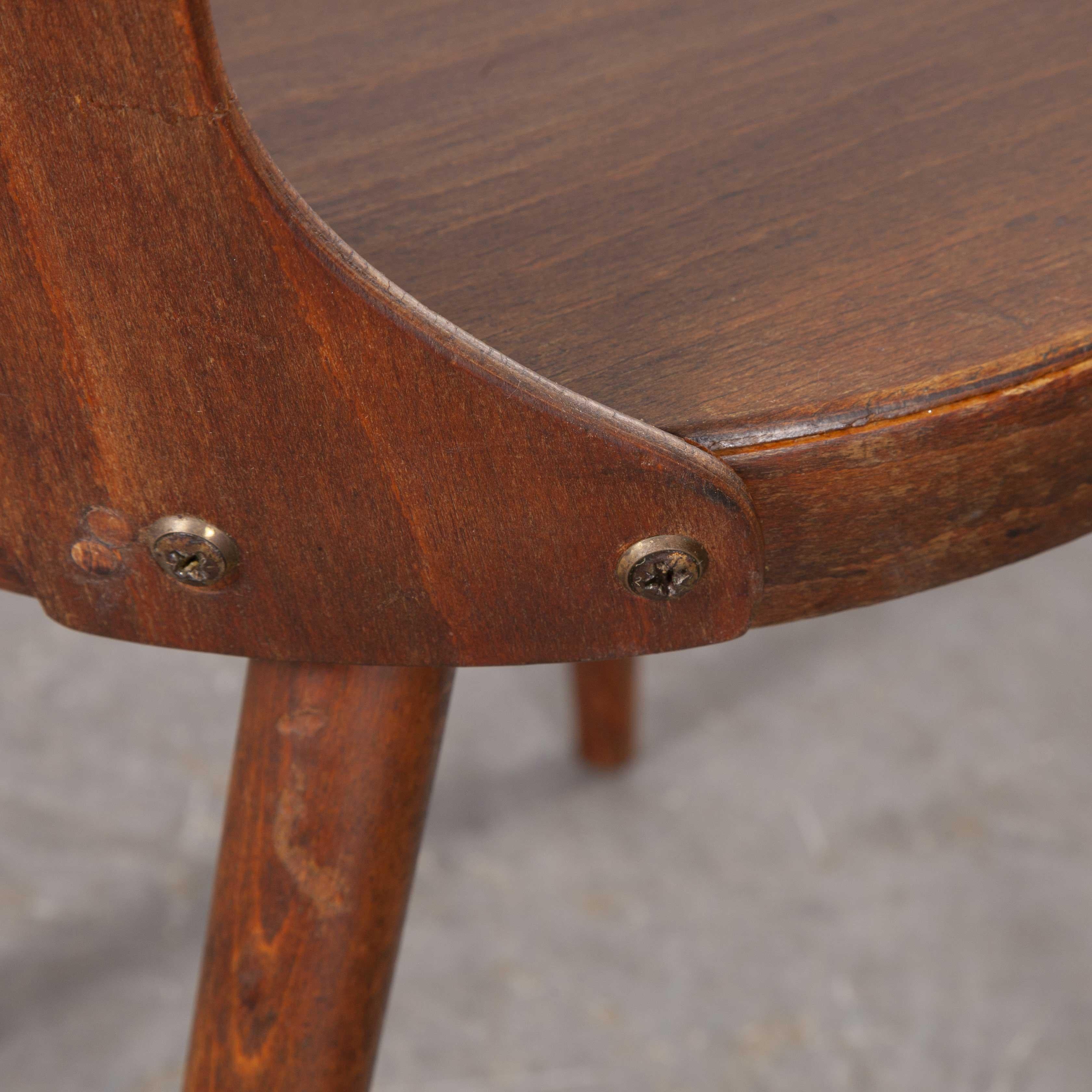 1960s French Baumann Bentwood Dove Dining Chair, Set of Four 4