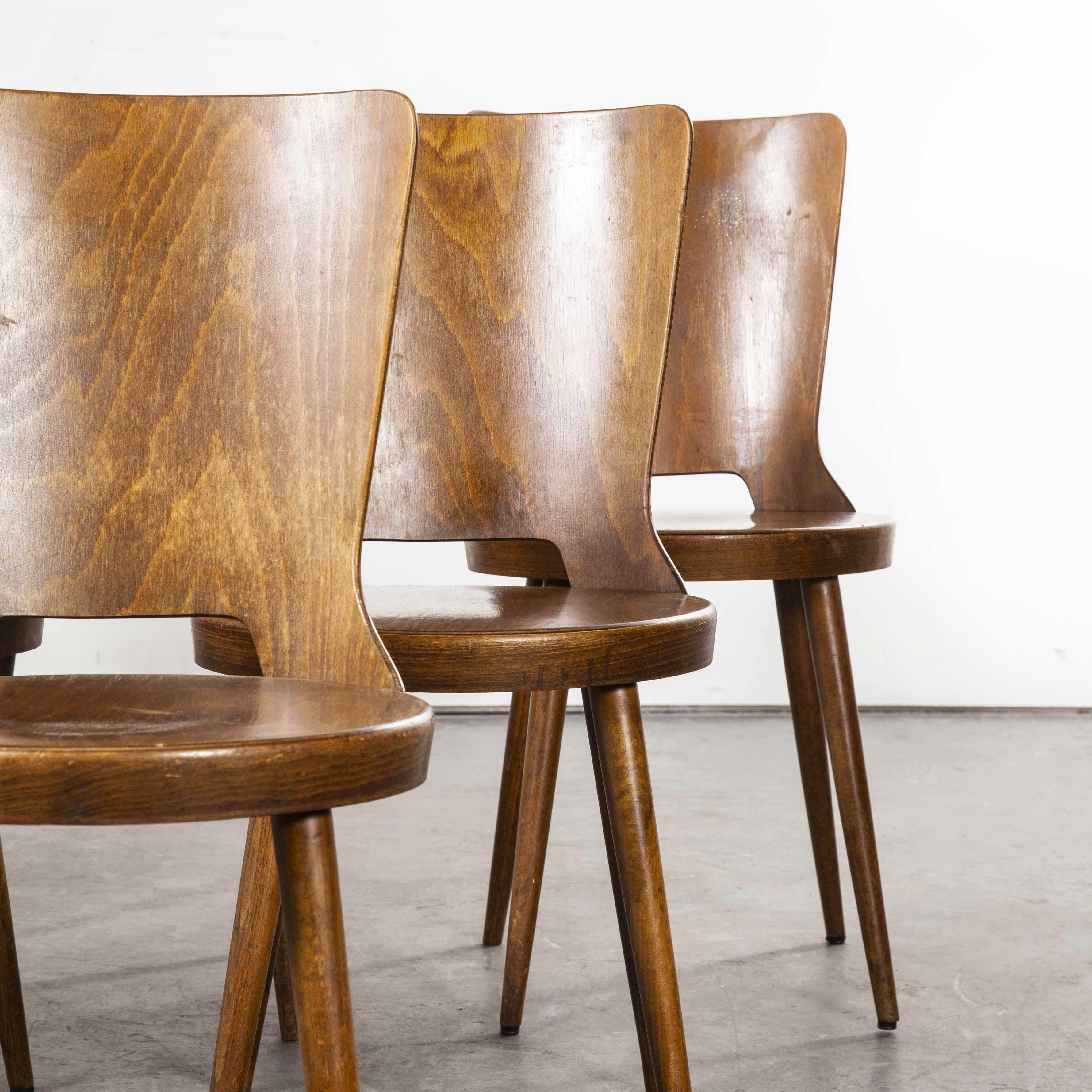 Mid-20th Century 1960's French Baumann Bentwood Dove Dining Chair, Set of Six For Sale
