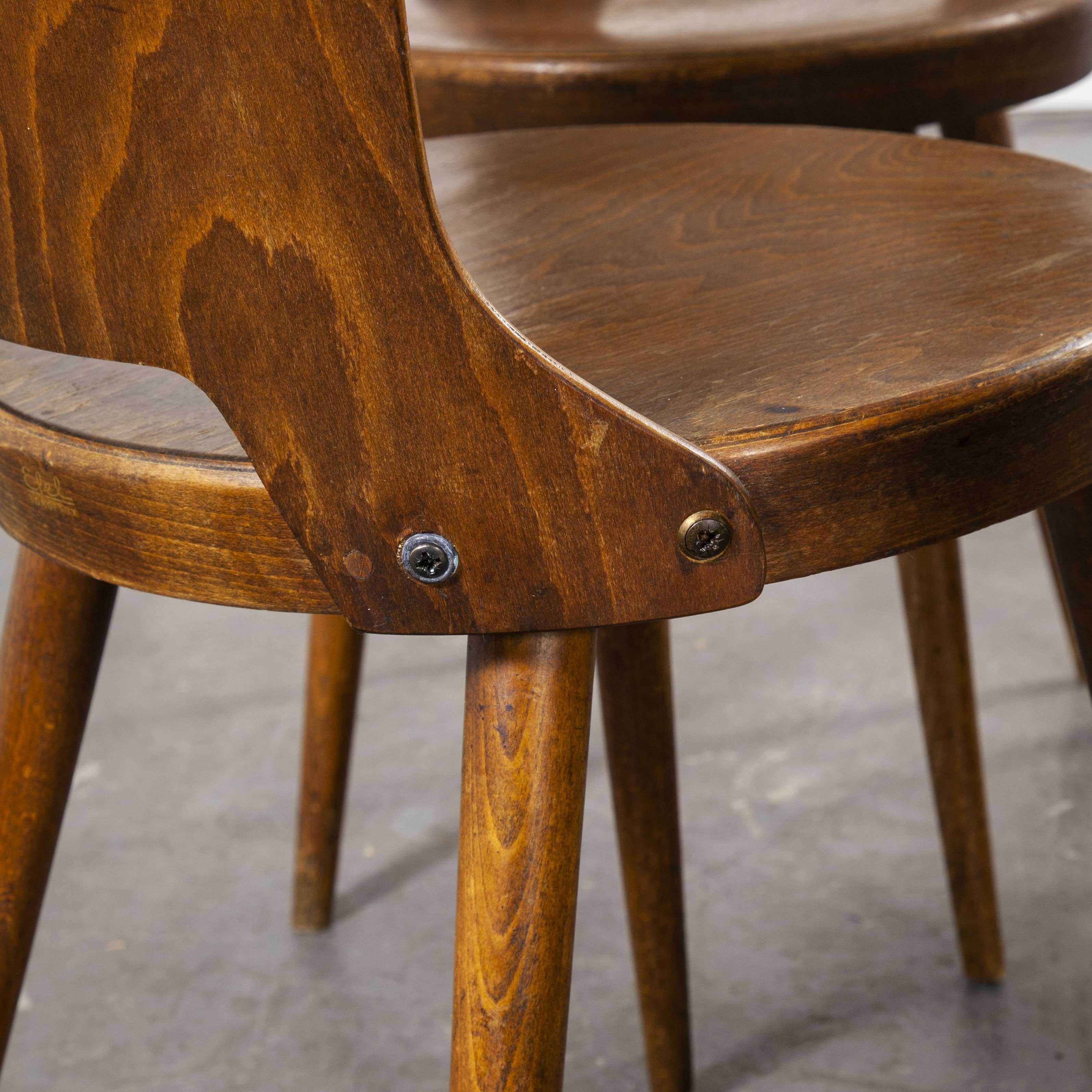 1960's French Baumann Bentwood Dove Dining Chair, Set of Six 2