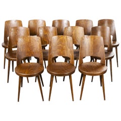 1960s French Baumann Bentwood Mondor Dining Chair, Set of Twelve