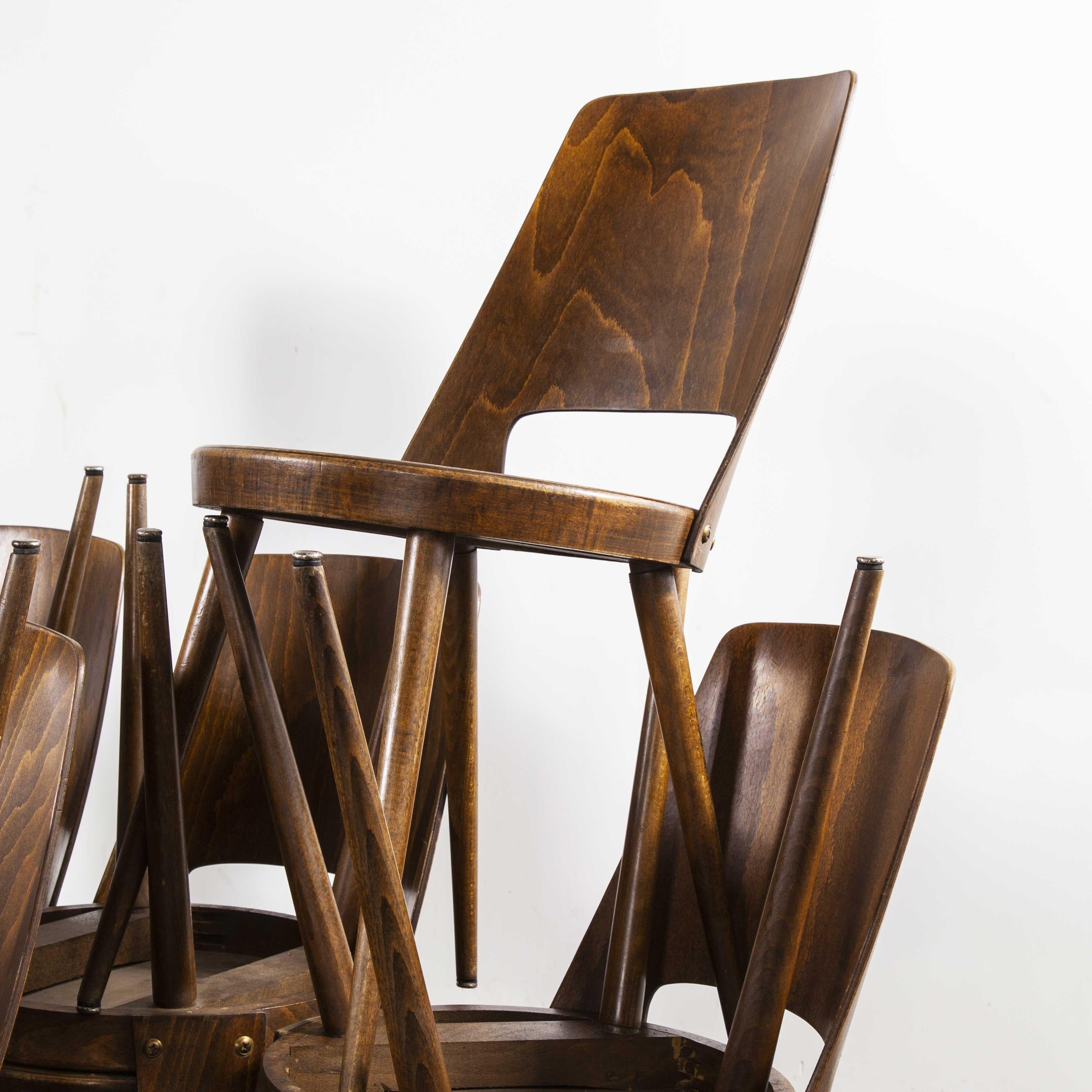 1960s French Baumann bentwood mondor dining chair, set of twenty four

1960s French Baumann bentwood mondor dining chair, set of twenty four. Classic beech bistro chair made in France by the maker Joamin Baumann. Baumann is a slightly off the