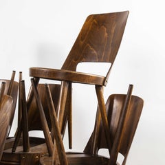 1960s French Baumann Bentwood Mondor Dining Chair, Set Of Twenty Four