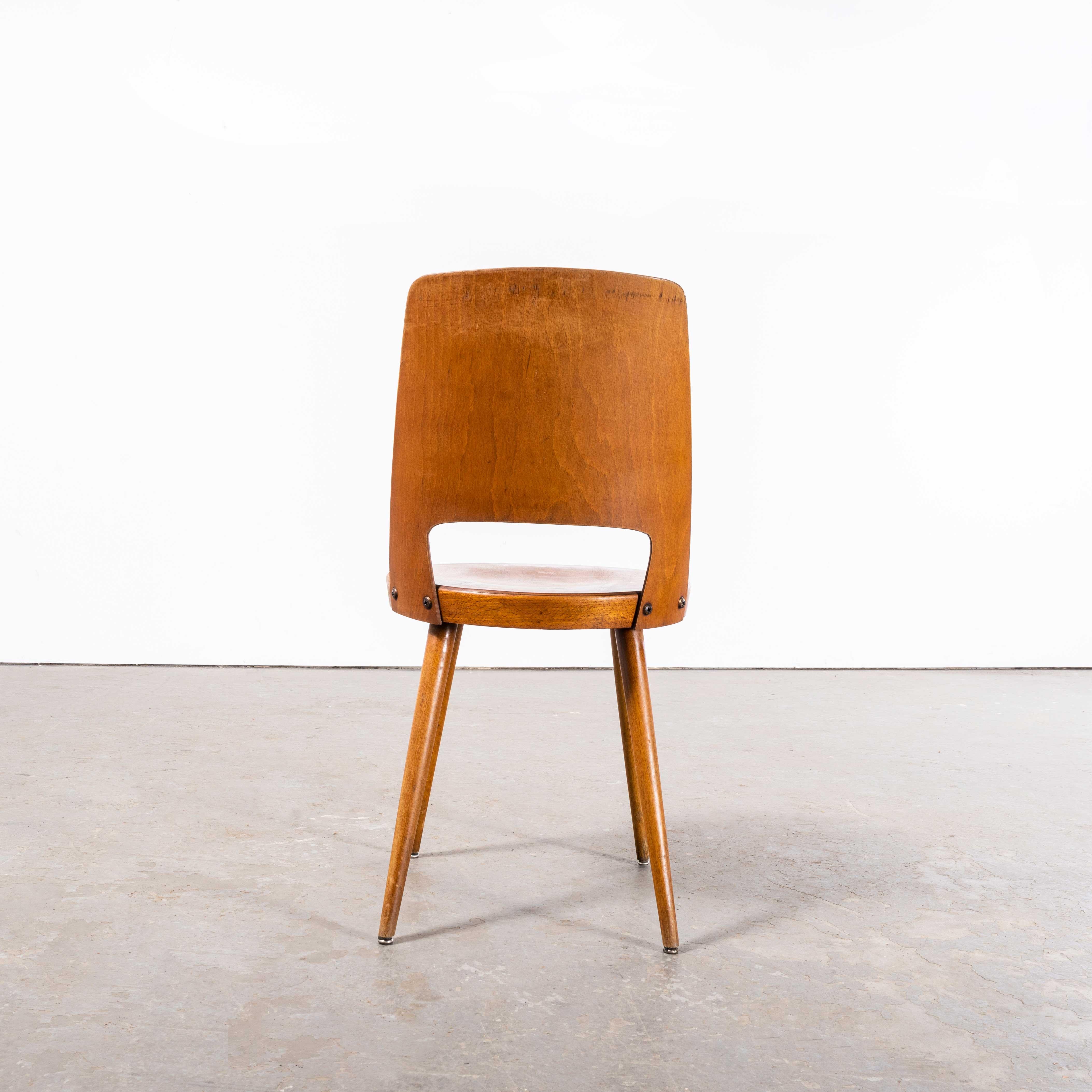 1960’s French Baumann Honey Beech Bentwood Mondor Dining Chair – Set Of Ten For Sale 5