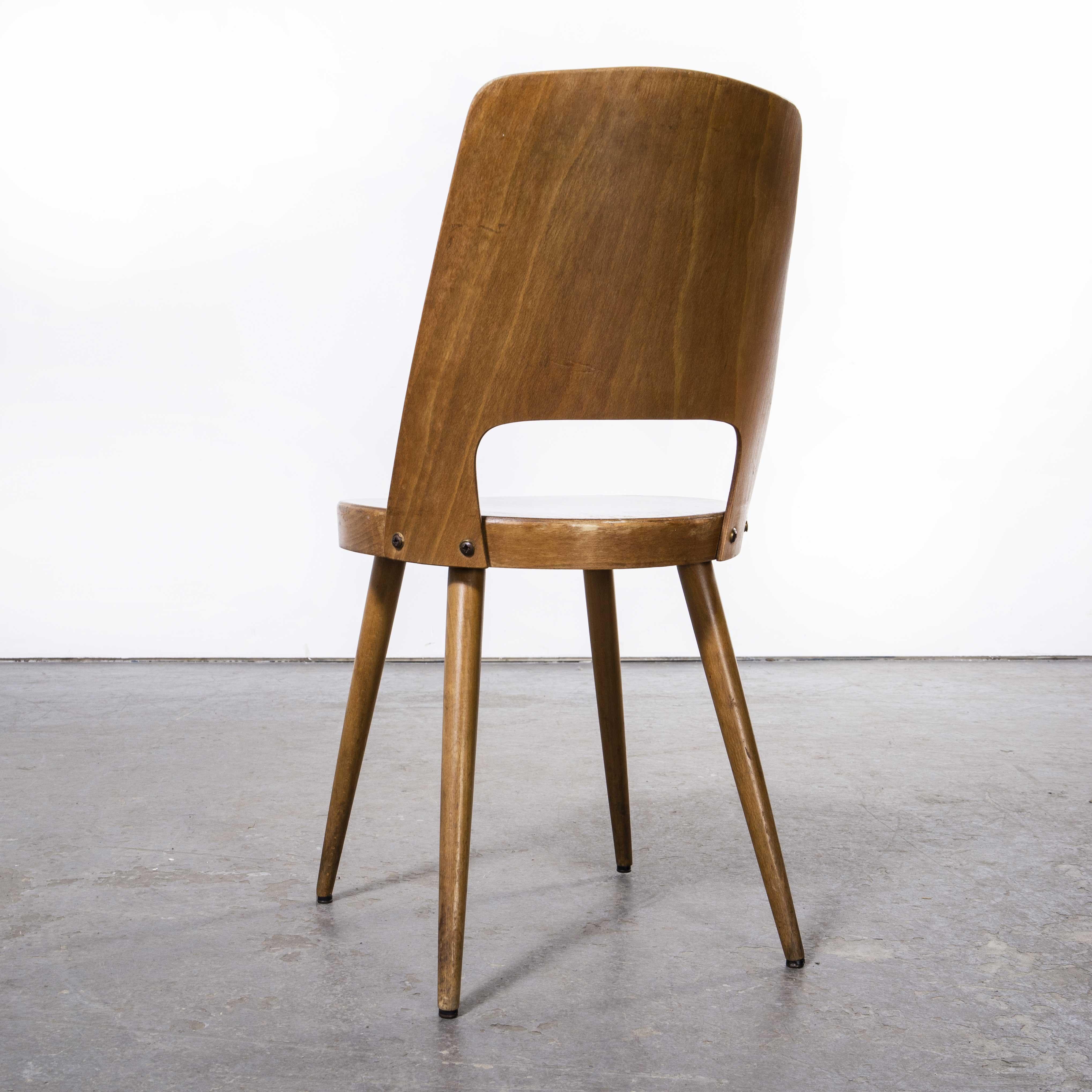 1960's French Baumann Light Beech Bentwood Mondor Dining Chair, Set of Four 3