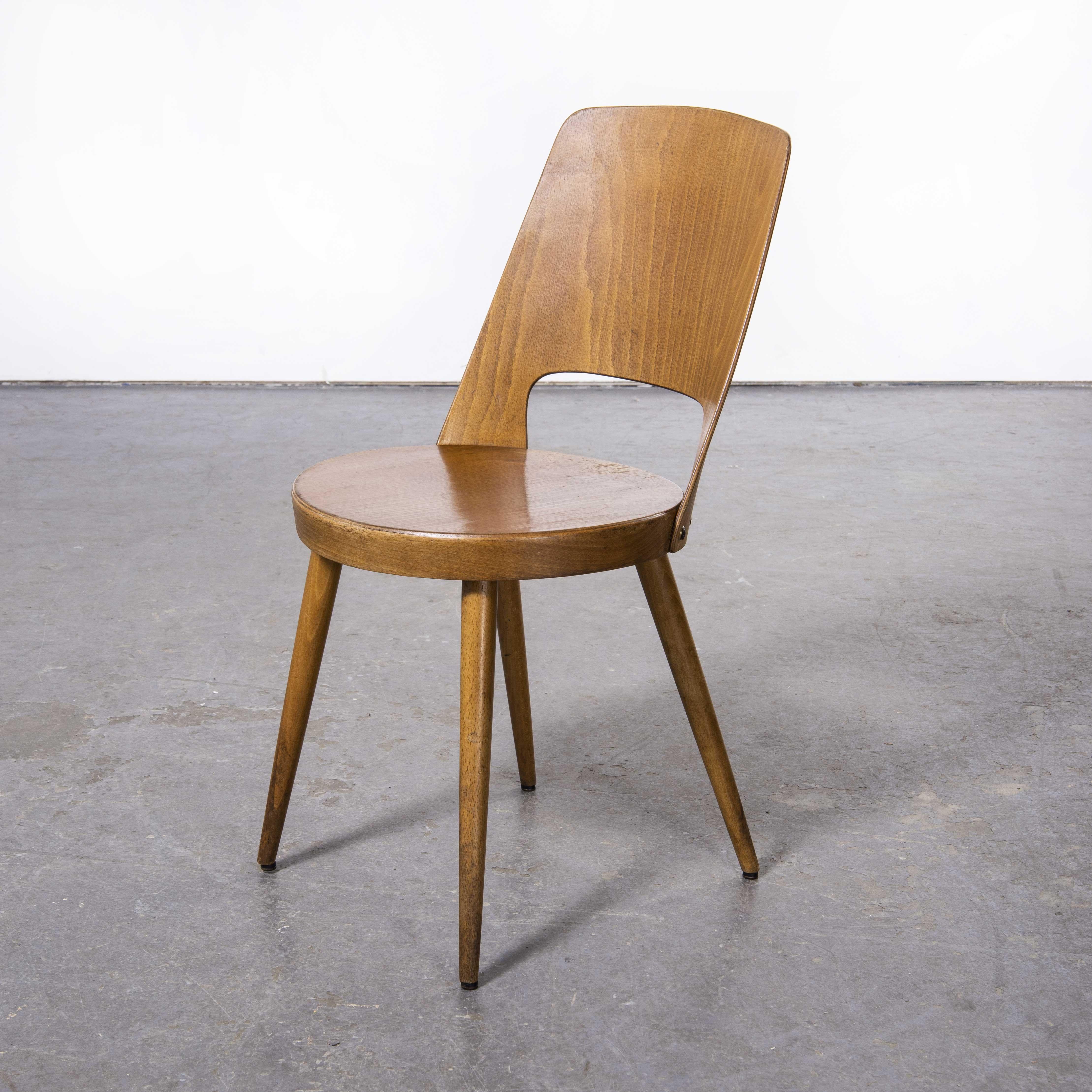 1960's French Baumann Light Beech Bentwood Mondor Dining Chair, Set of Six In Good Condition For Sale In Hook, Hampshire