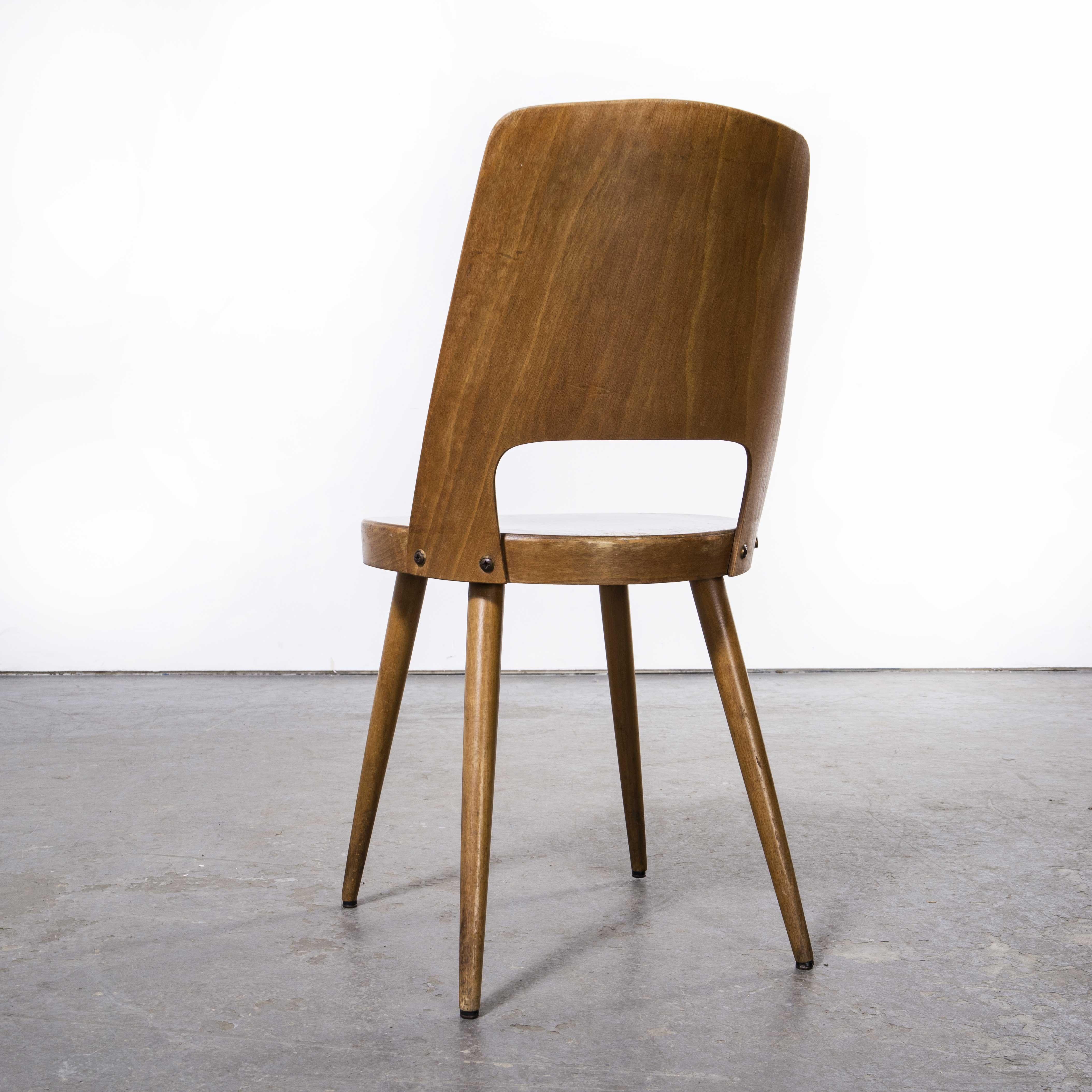 Mid-20th Century 1960's French Baumann Light Beech Bentwood Mondor Dining Chair, Set of Six For Sale