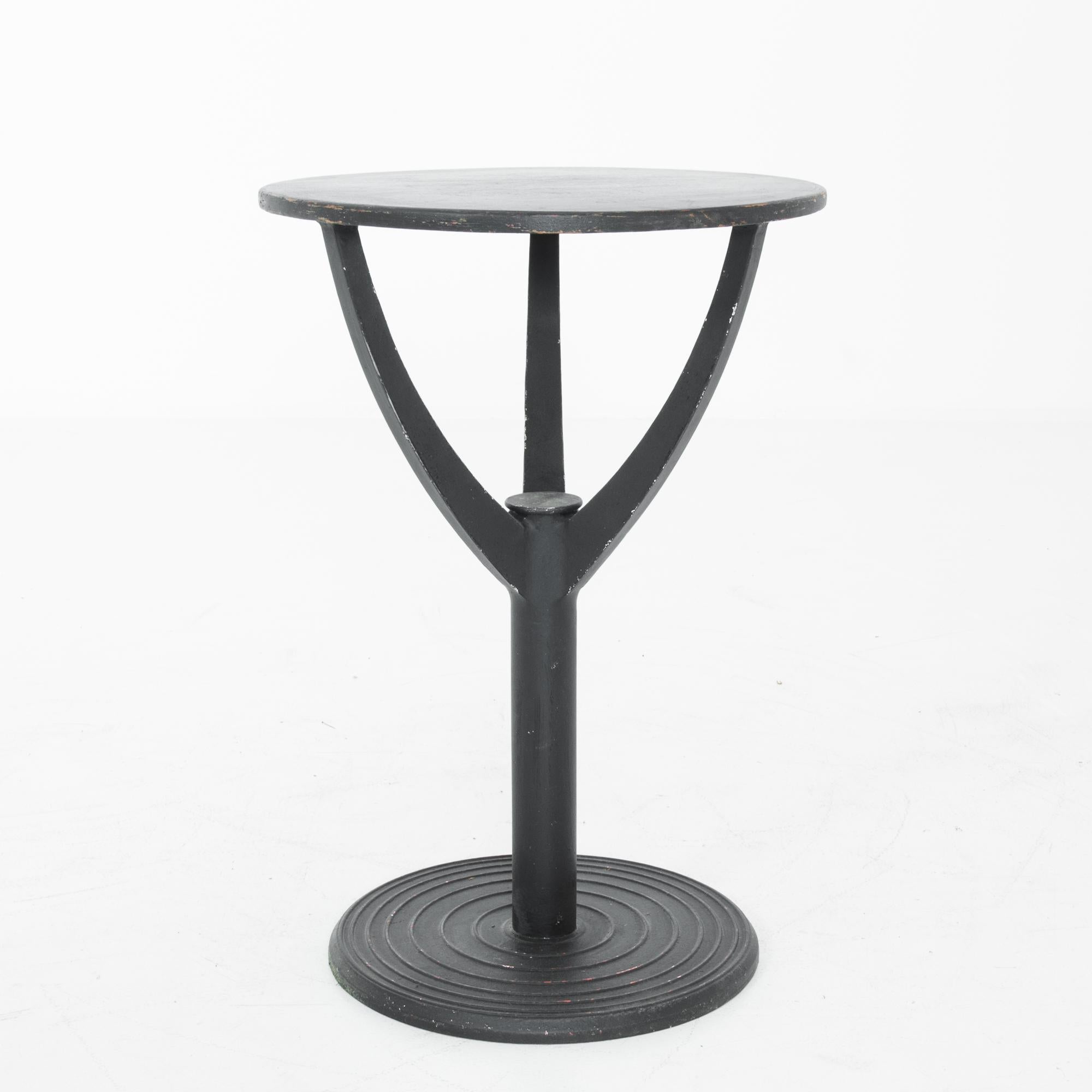 Mid-Century Modern 1960s French Black Bistro Table