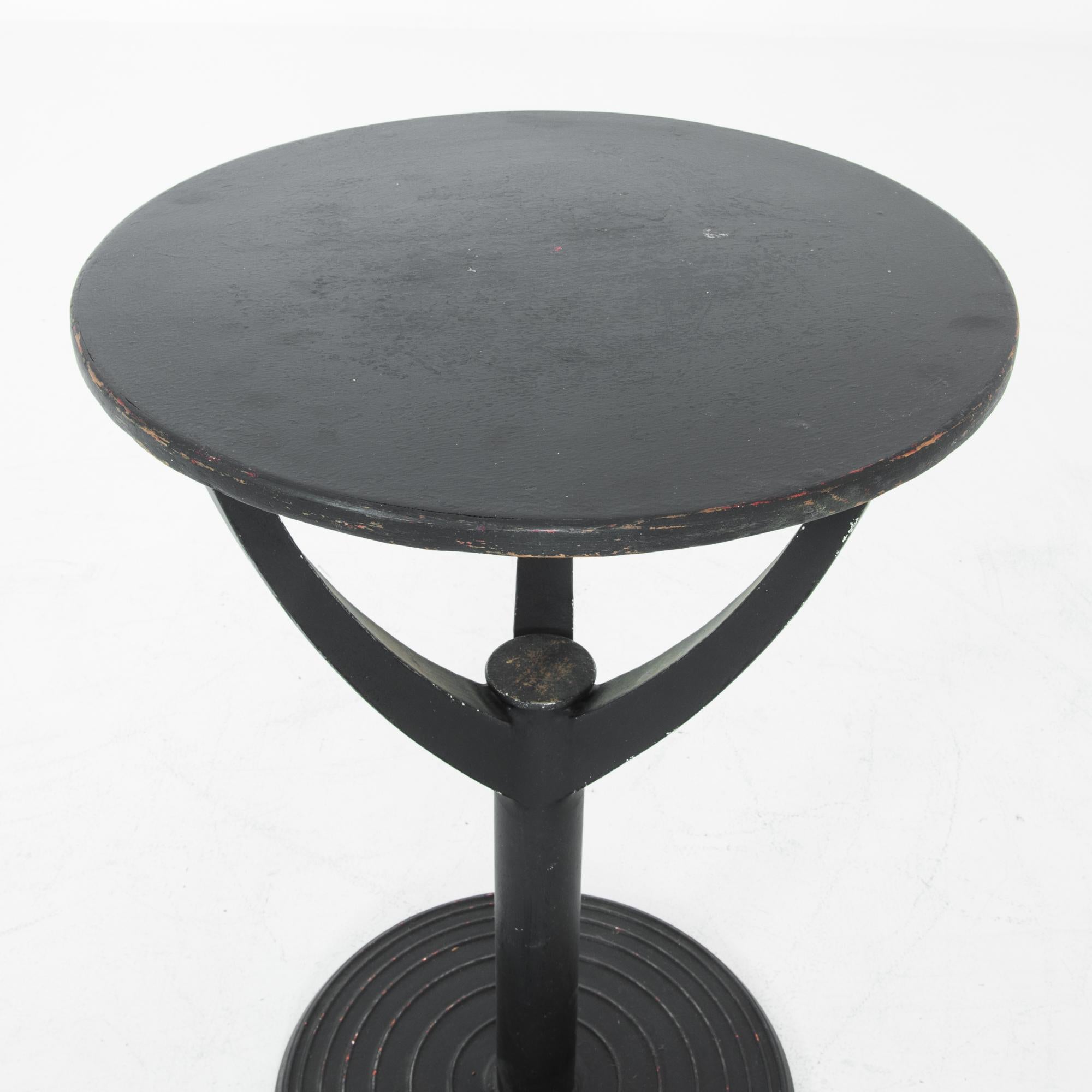 1960s French Black Bistro Table In Good Condition In High Point, NC