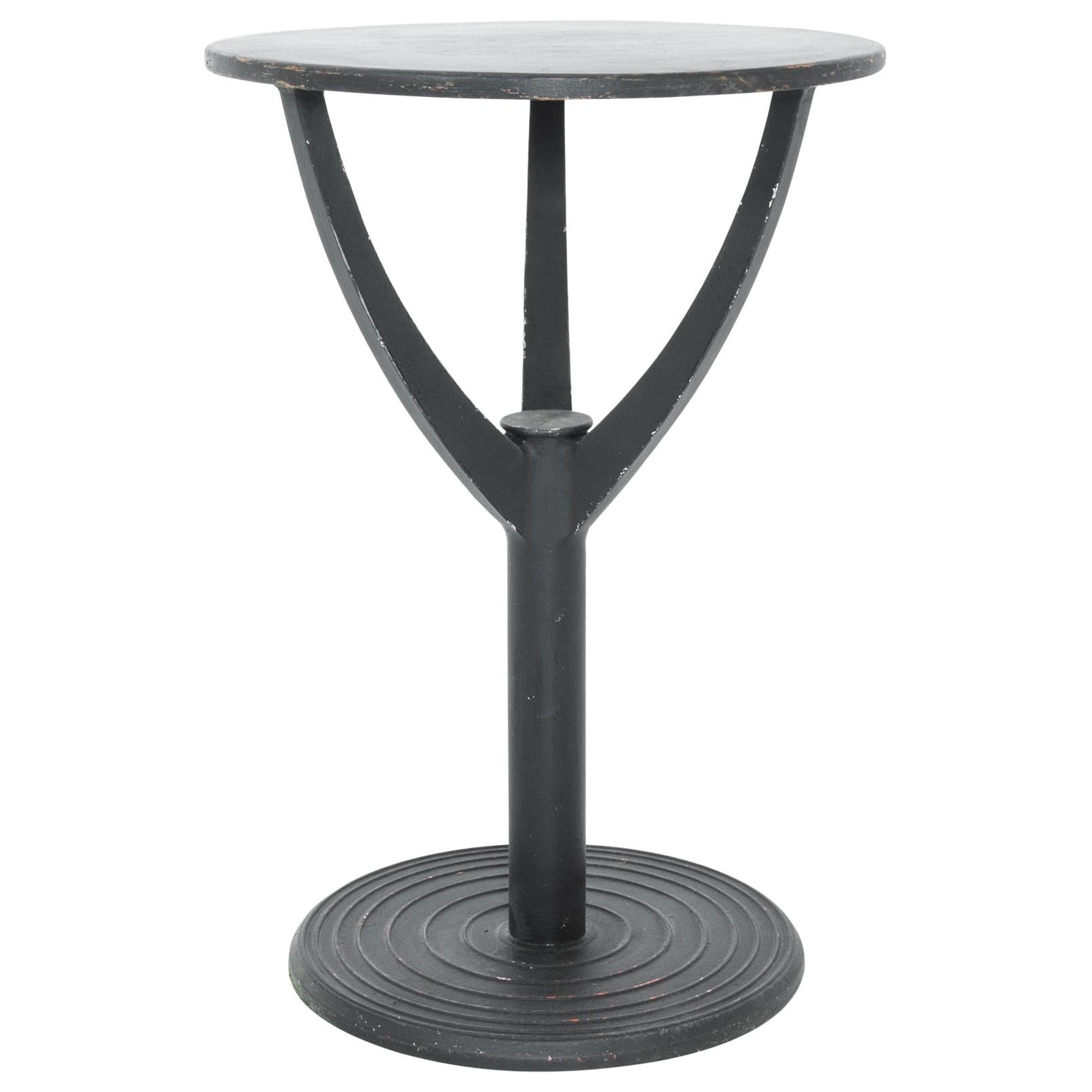 1960s French Black Bistro Table