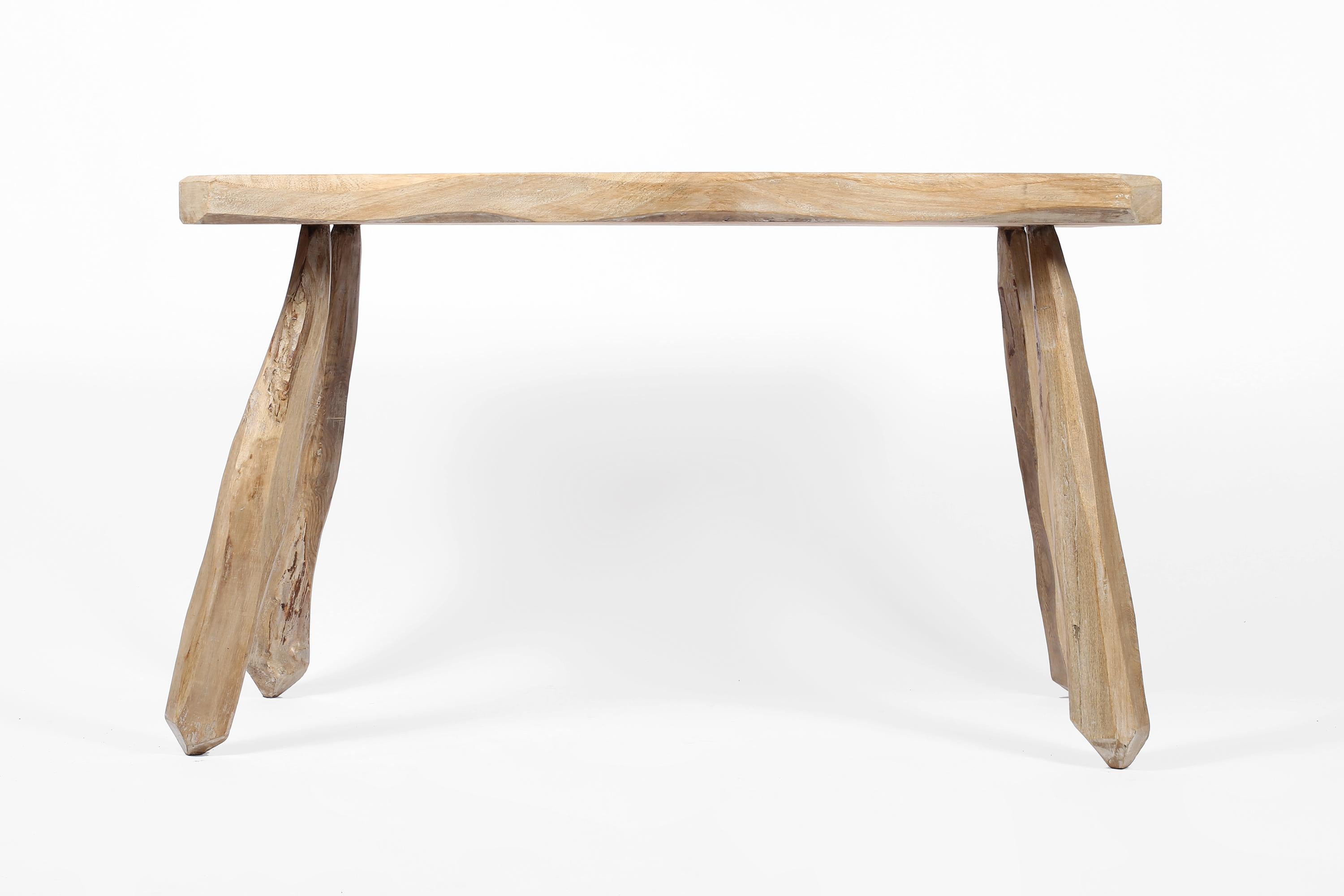 1960s French Bleached Brutalist Table or Desk In Good Condition For Sale In London, GB