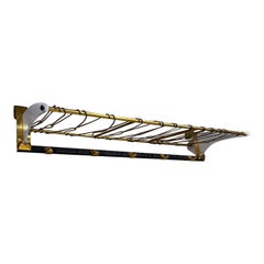 Scaffale porta cappelli in ottone francese degli anni '60, stile Jacques Adnet