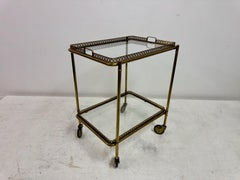 Carrello portabevande o carrello da bar francese del 1960 in ottone