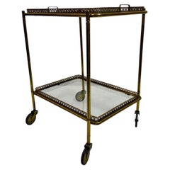 Carrello portabevande o carrello da bar francese del 1960 in ottone