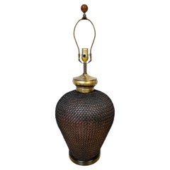 1960s French Brass & Metal Chain Mail Urn From Lamp