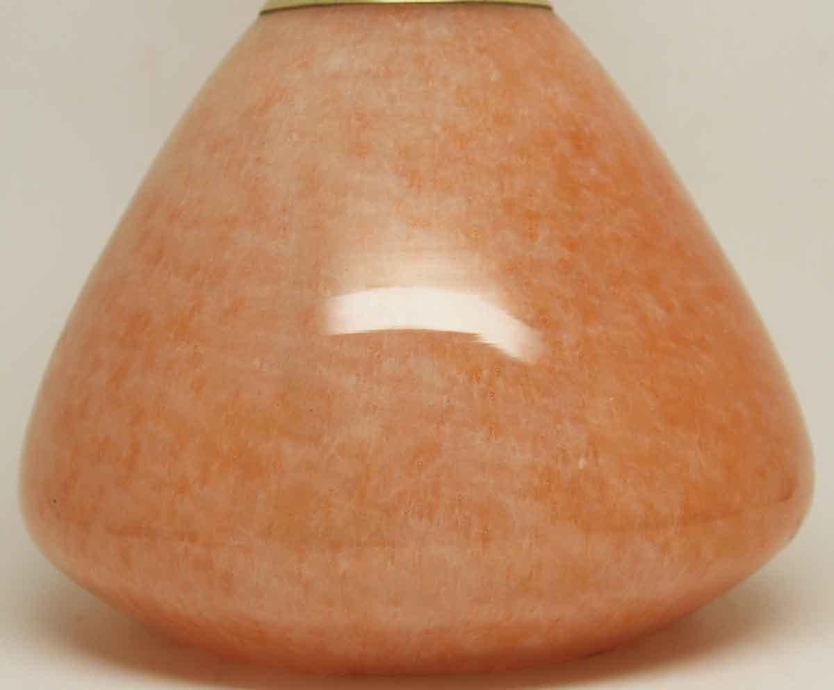 Mid-20th Century 1960s French Brass Mid-Century Modern Orange Blown Glass Pendant Light