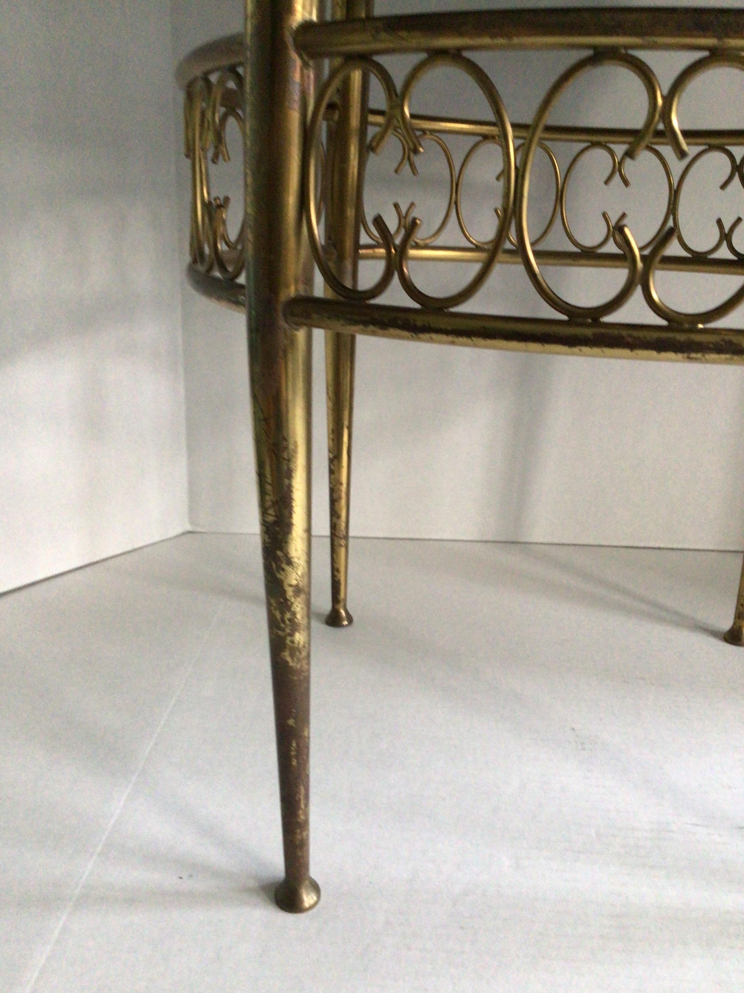 Directoire 1960s French Brass Stool For Sale