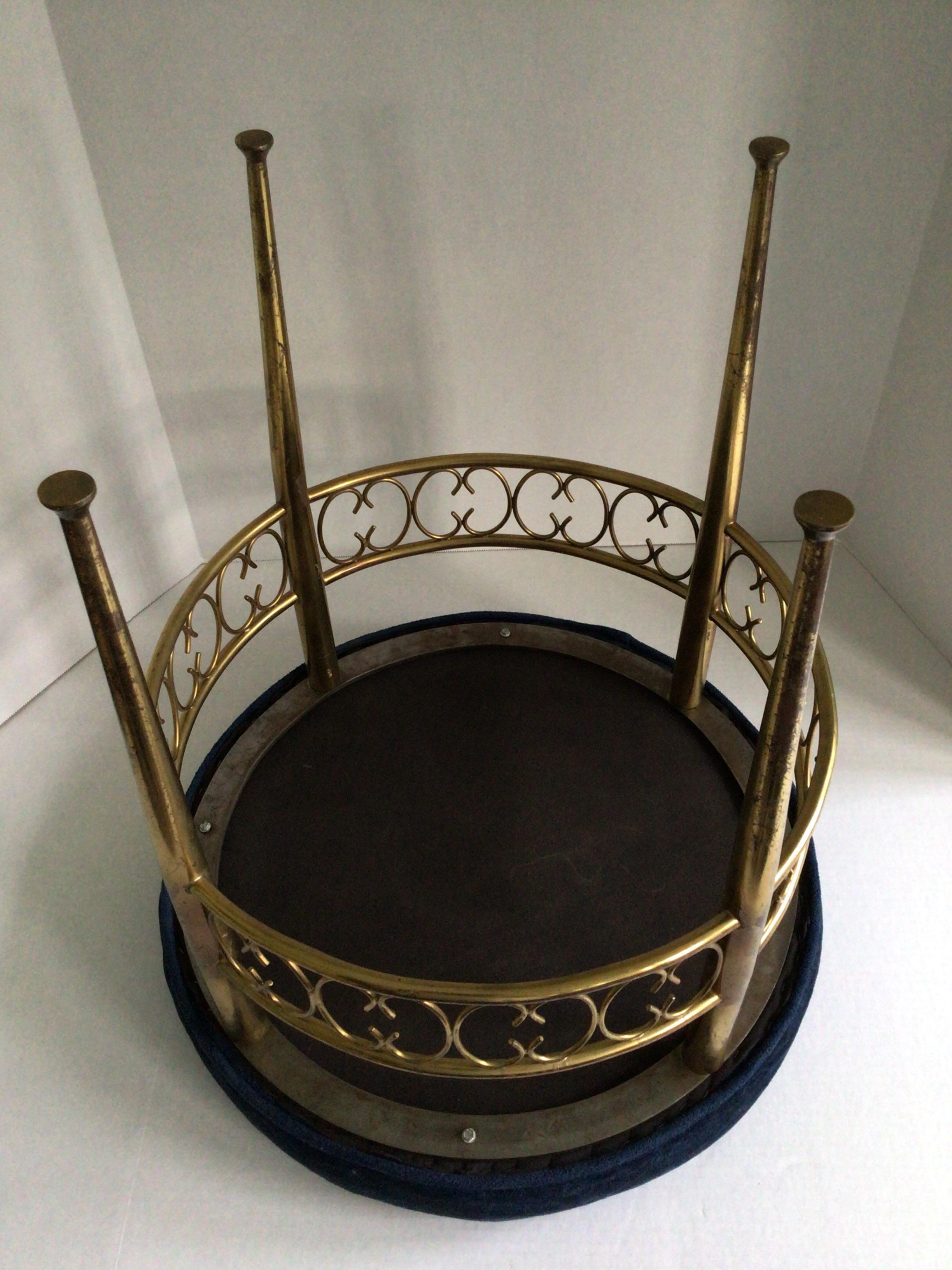 Mid-20th Century 1960s French Brass Stool For Sale