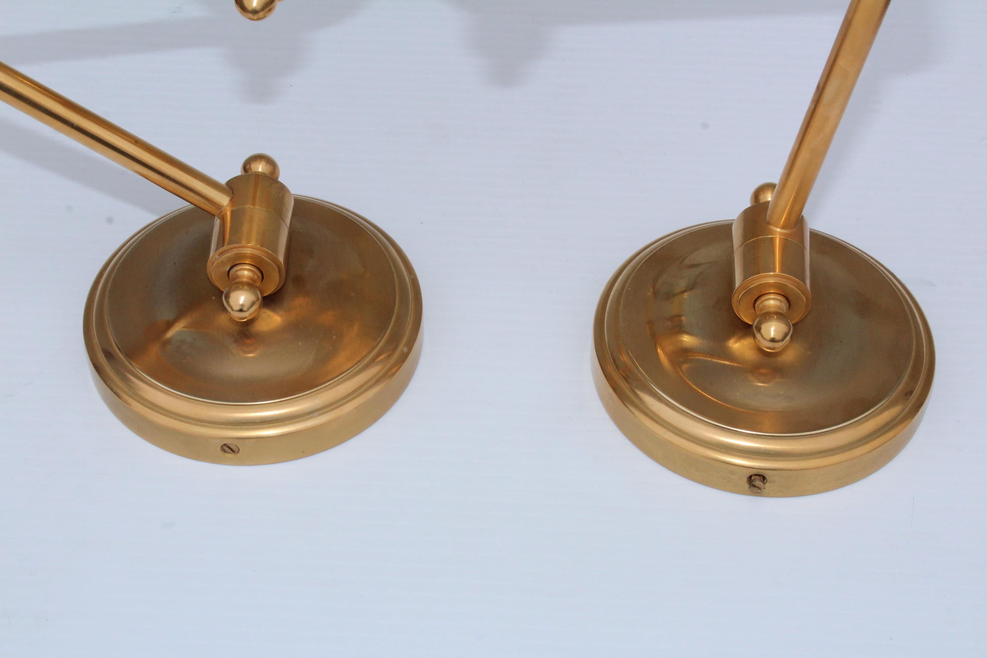 1960s French Brass Swing Arm Sconces 7