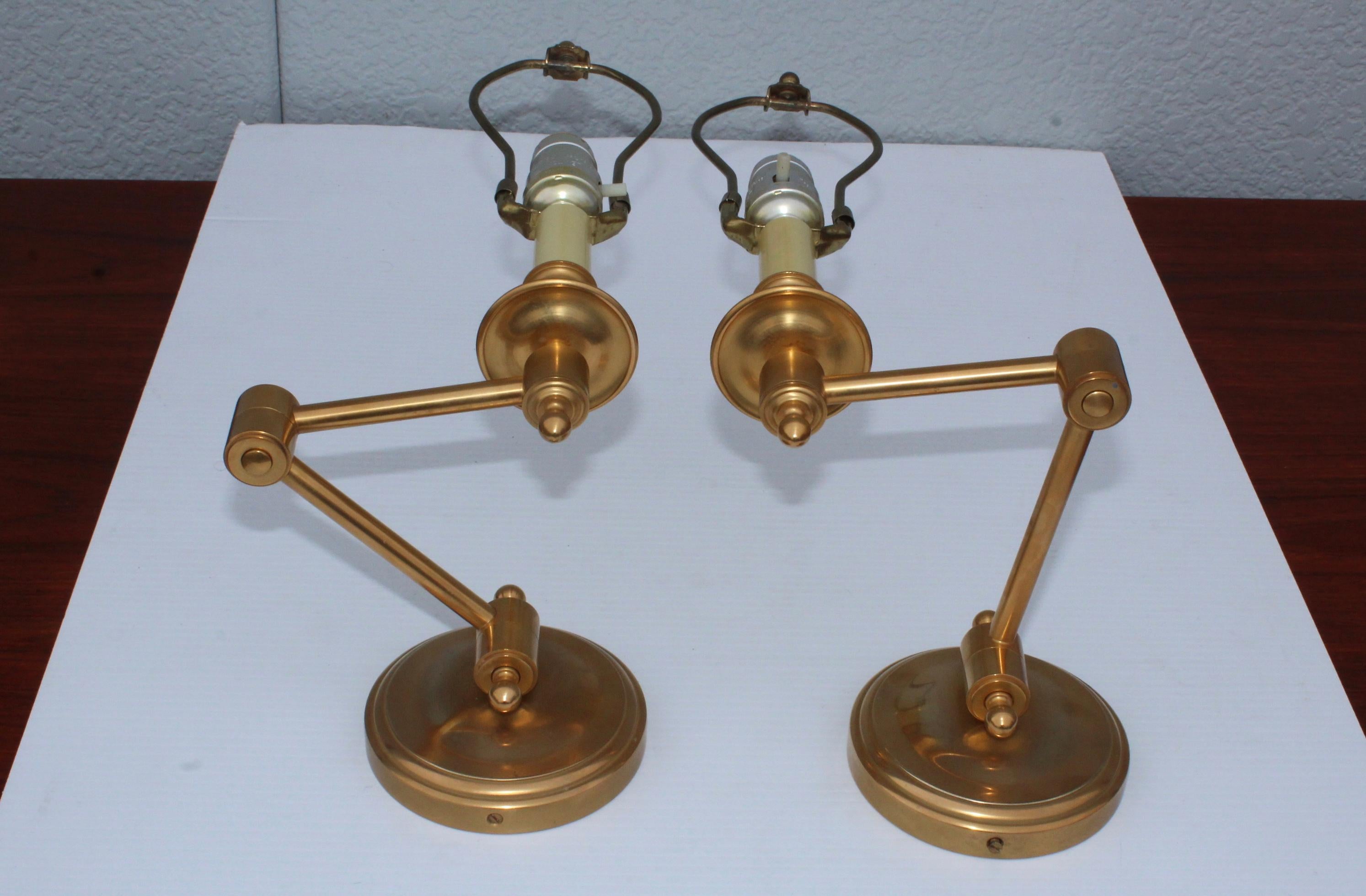 Mid-Century Modern 1960s French Brass Swing Arm Sconces