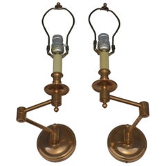 1960s French Brass Swing Arm Sconces