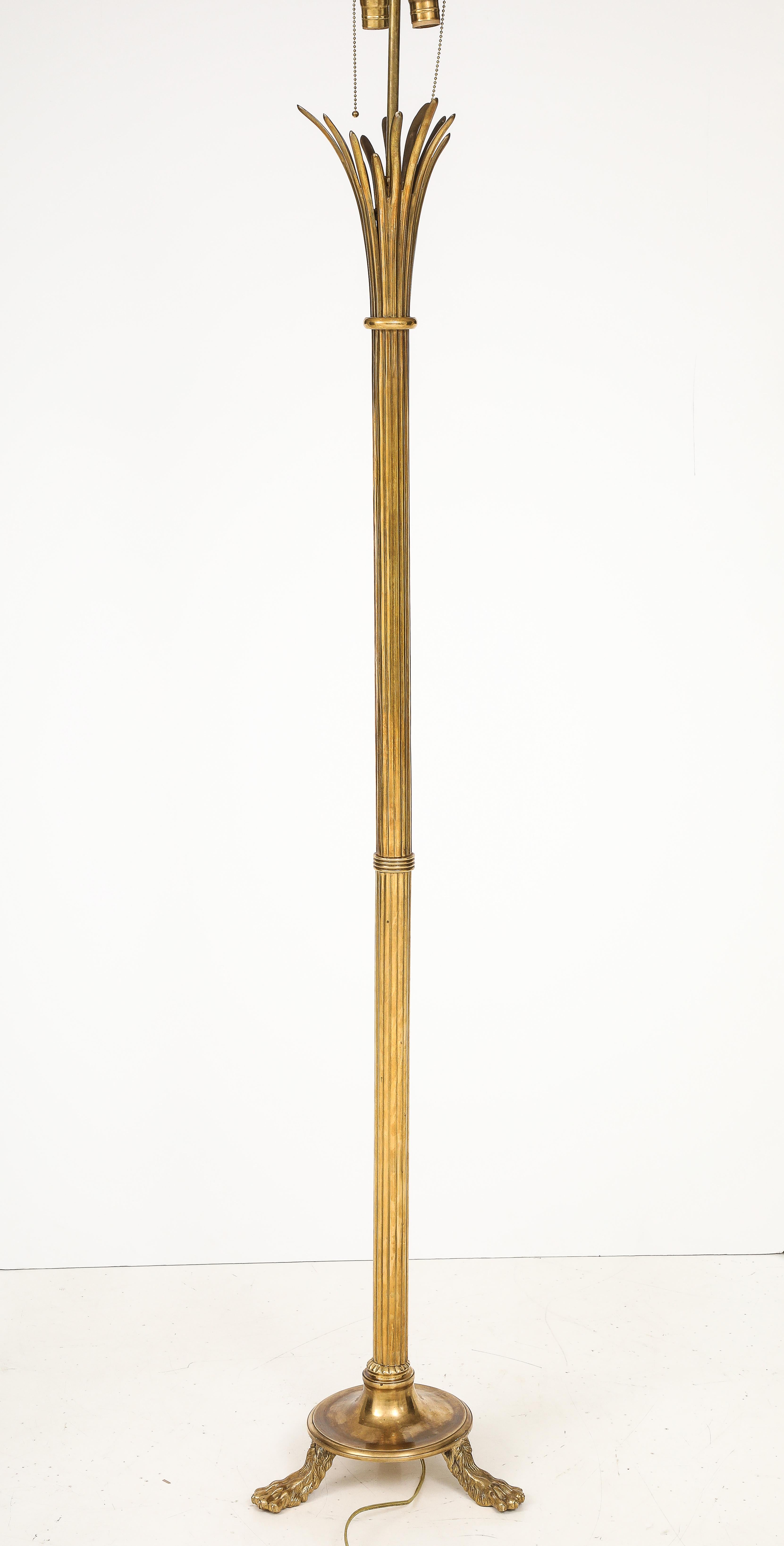 1960's French Brass Tripod Floor Lamp For Sale 7