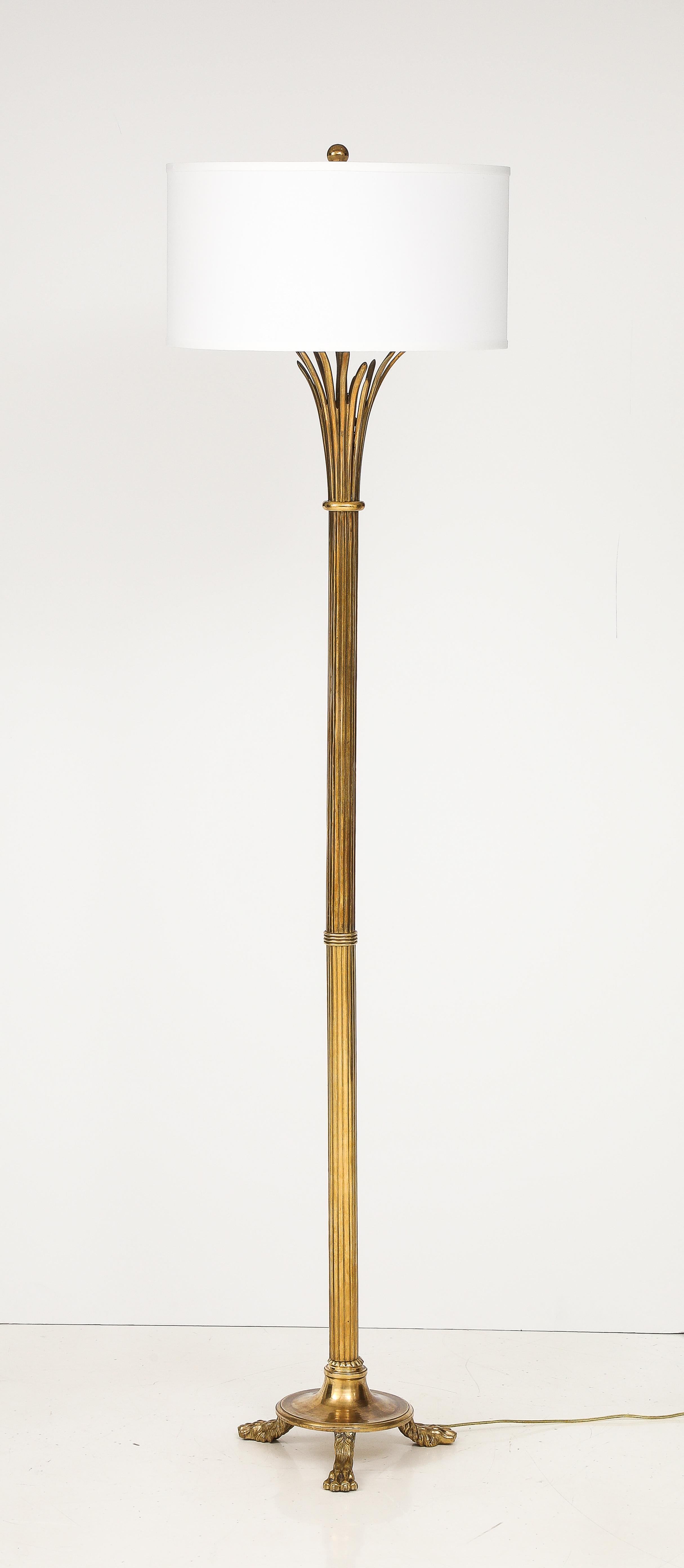 1960's French Brass Tripod Floor Lamp For Sale 9