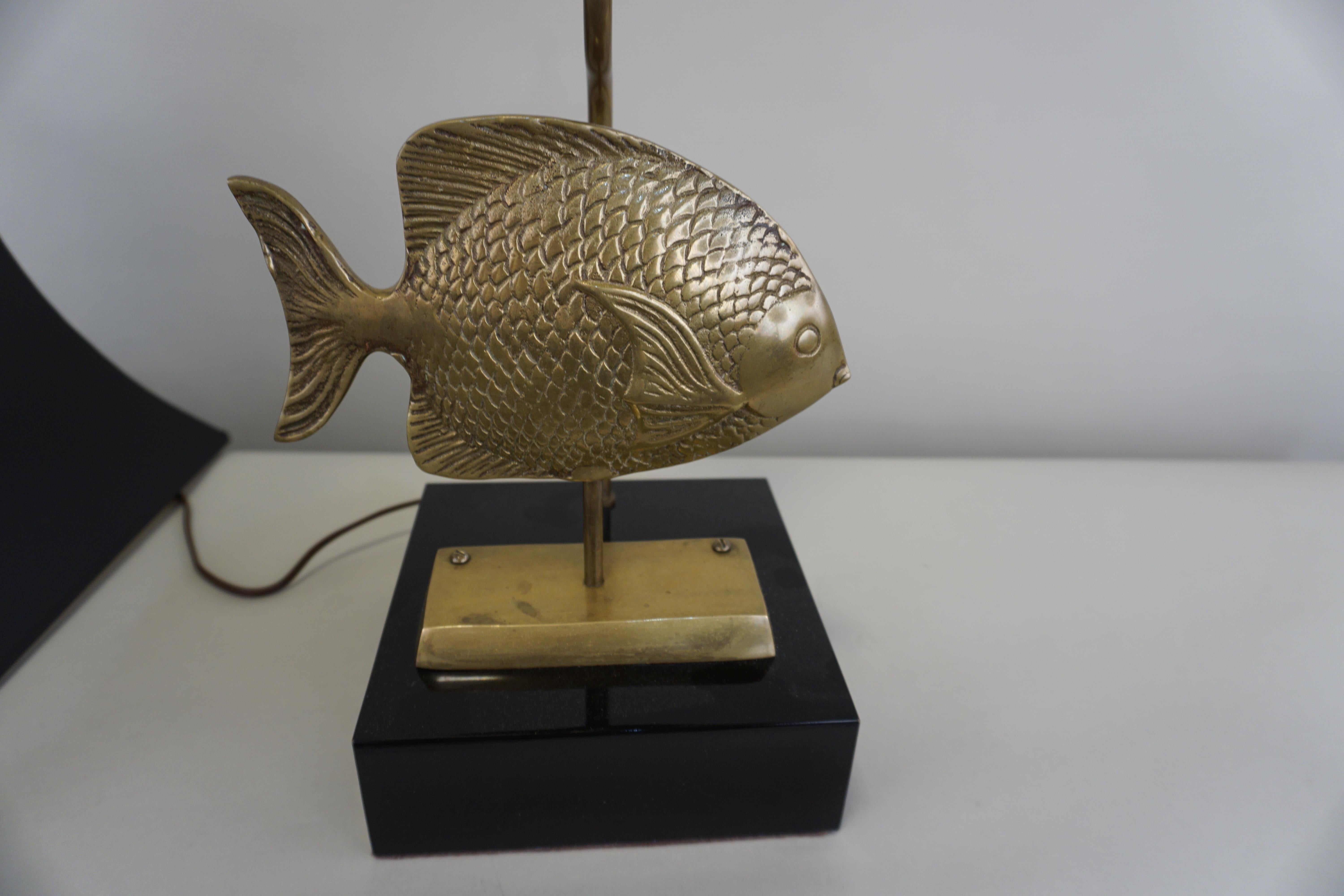 1960s French Bronze Fish Table Lamp 4
