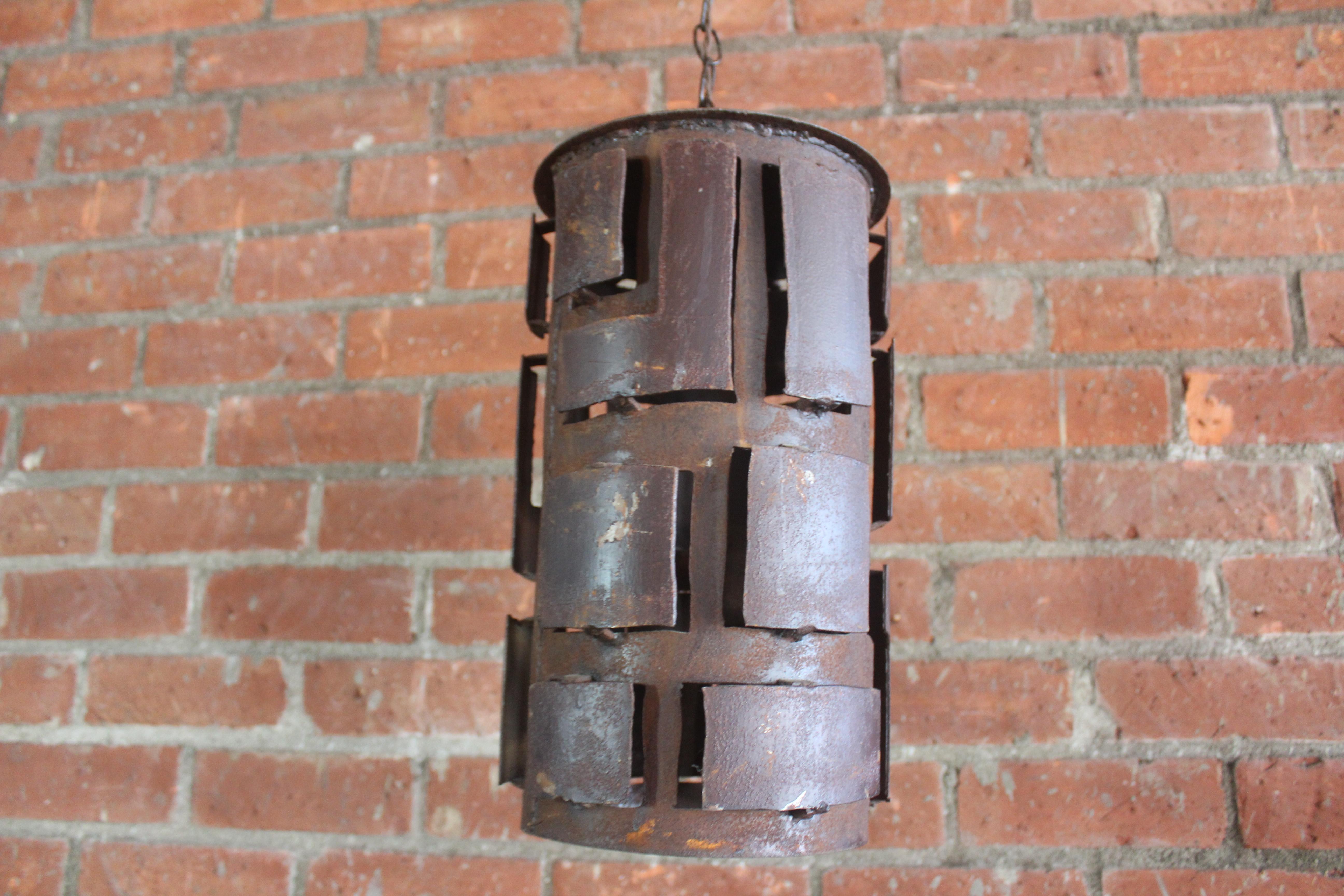 1960s French Brutalist Pendant Lights, Four Available 7