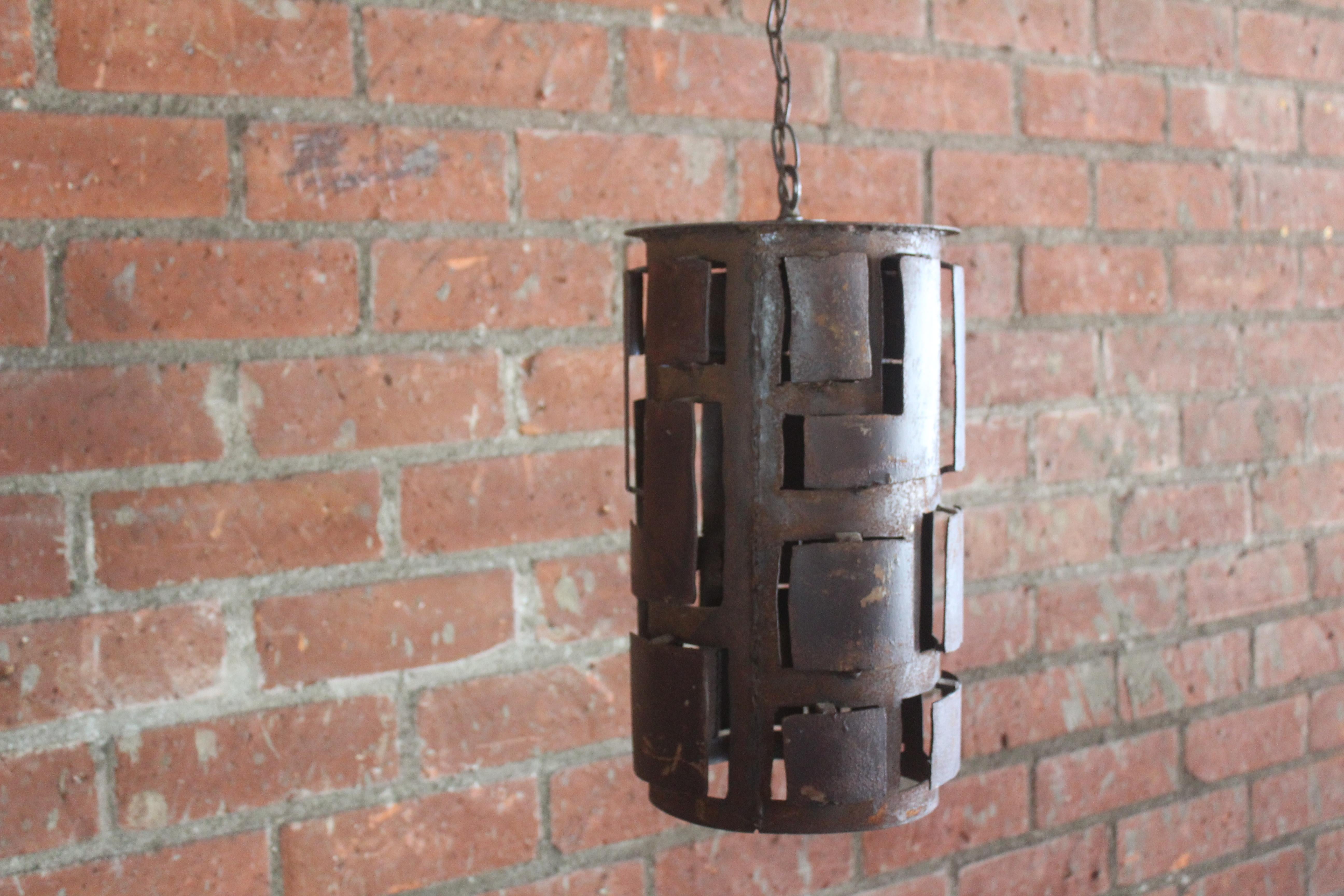 1960s French Brutalist Pendant Lights, Four Available 13