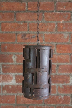 1960s French Brutalist Pendant Lights, Four Available
