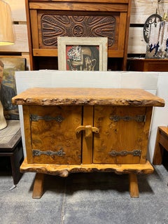 1960’s French Brutalist Wood Cabinet by Aranjou
