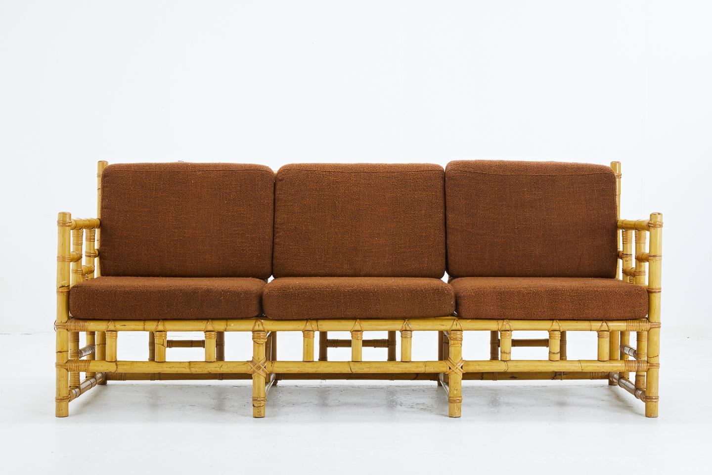 1960s French Cane Sofa 1